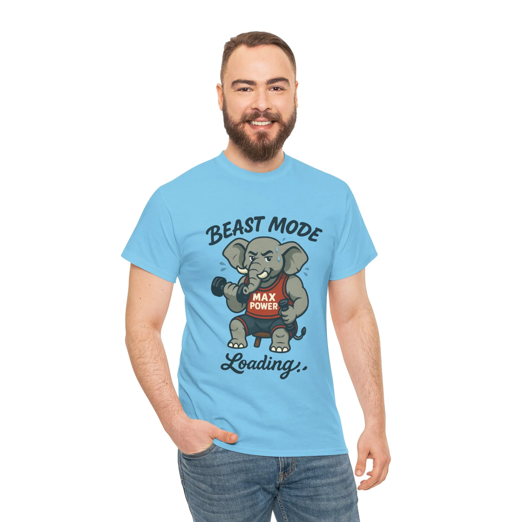 Beast Mode Elephant Gym Shirt, Funny Workout T-Shirt For Men, Max Power Fitness Tee, Beast Mode Loading Graphic, Gym Motivation Gift - Image 20