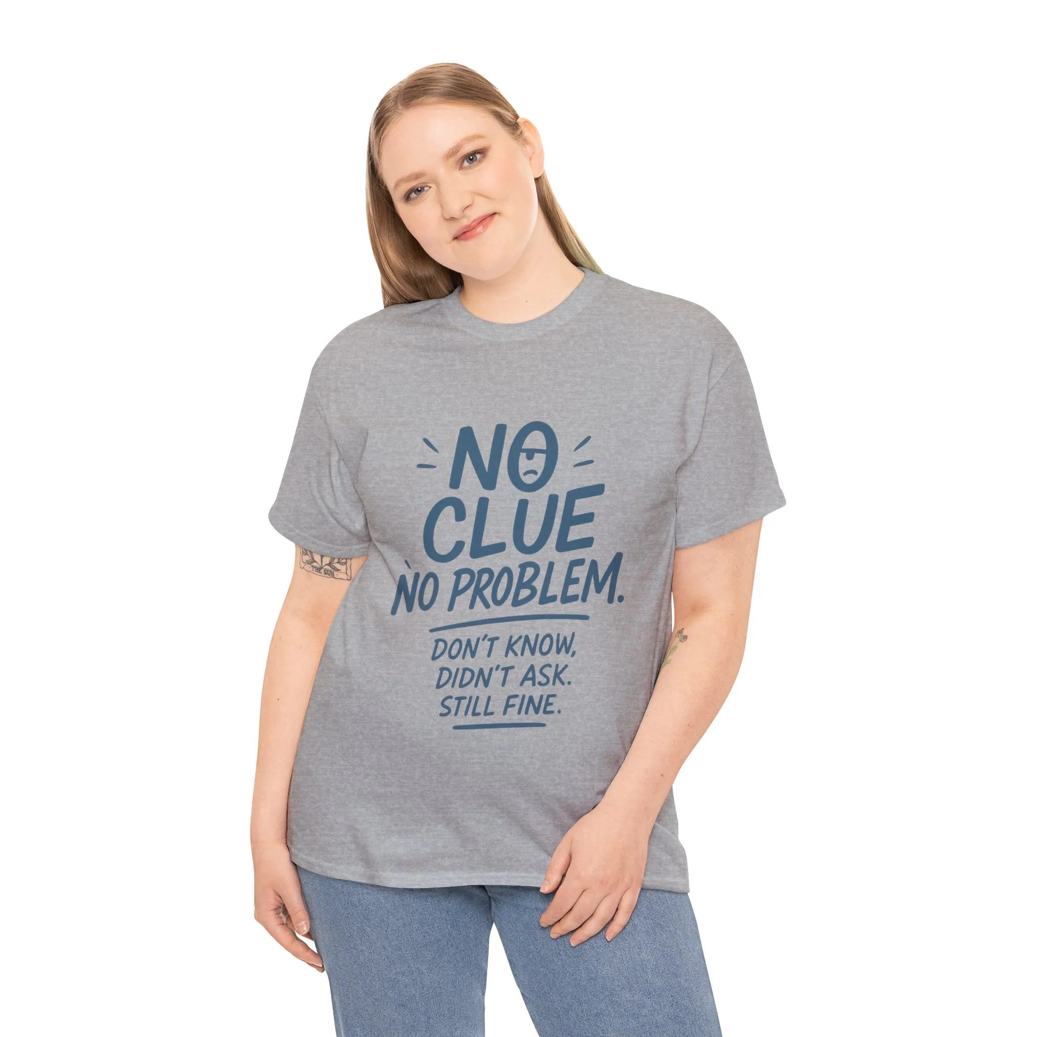 Funny No Clue Womens T-Shirt, No Problem Quote Shirt, Dont Know Didnt Ask Graphic Tee, Relaxed Fit Gift for Her, Humorous Tee - Image 15