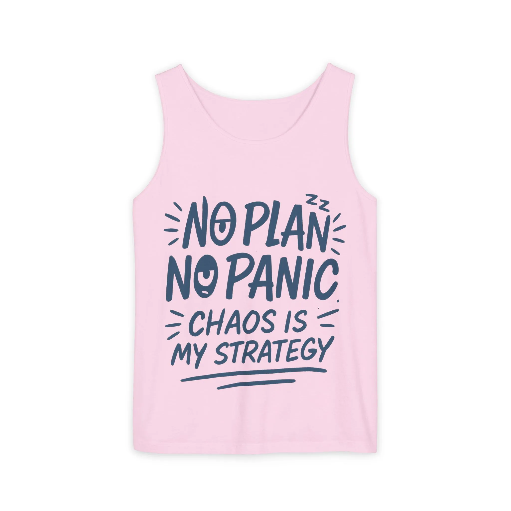 Funny Women's Tank, Chaos Strategy T-Shirt, No Plan No Panic Quote Shirt, Cute Tee for Women, Humorous Gift Idea, Casual Relaxed Fit Top - Image 17