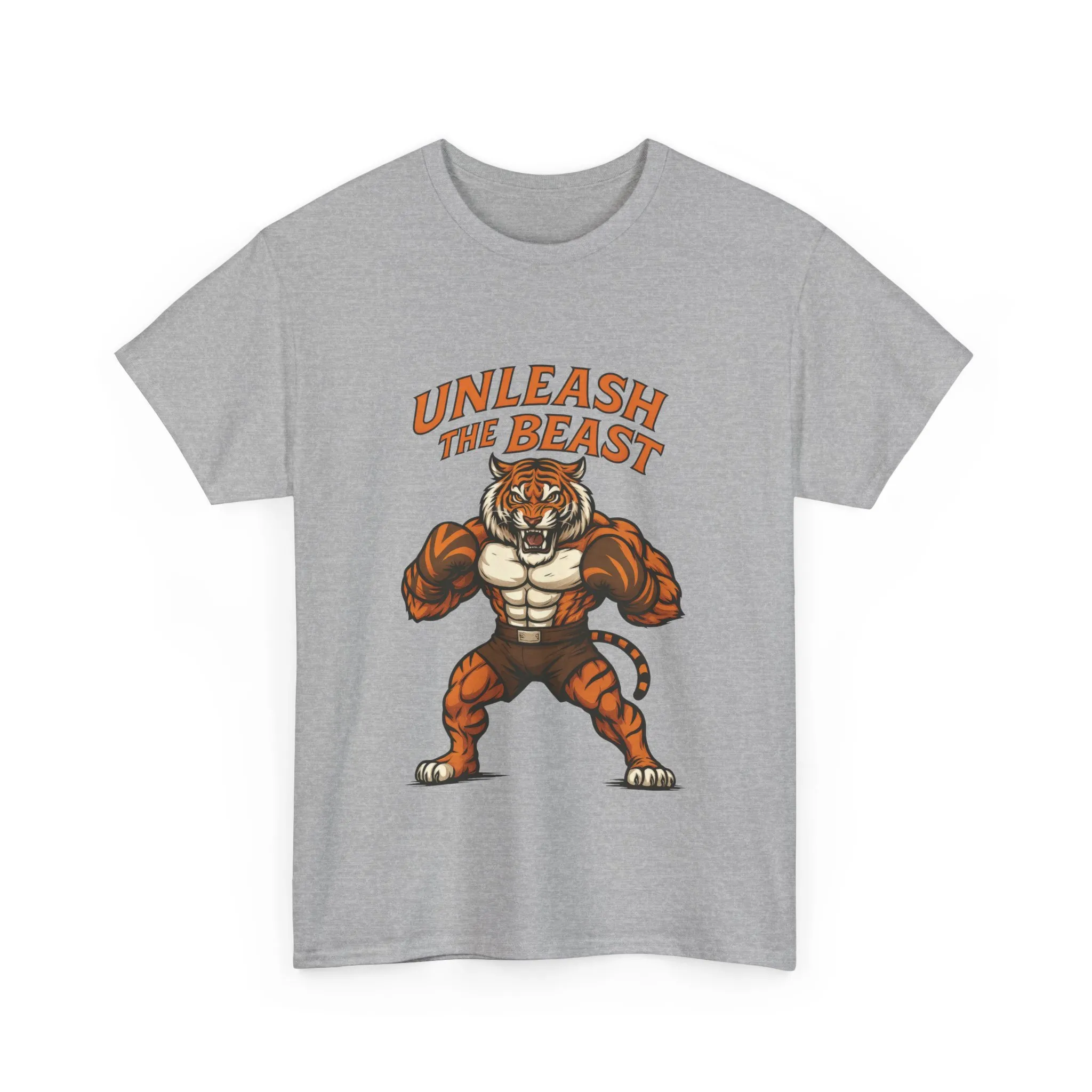 Unleash The Beast Tiger Gym Shirt, Mens Workout T-Shirt, Bodybuilding Motivation Tee, Fitness Muscle Tiger Graphic, Strong Beast Gym Top - Image 4