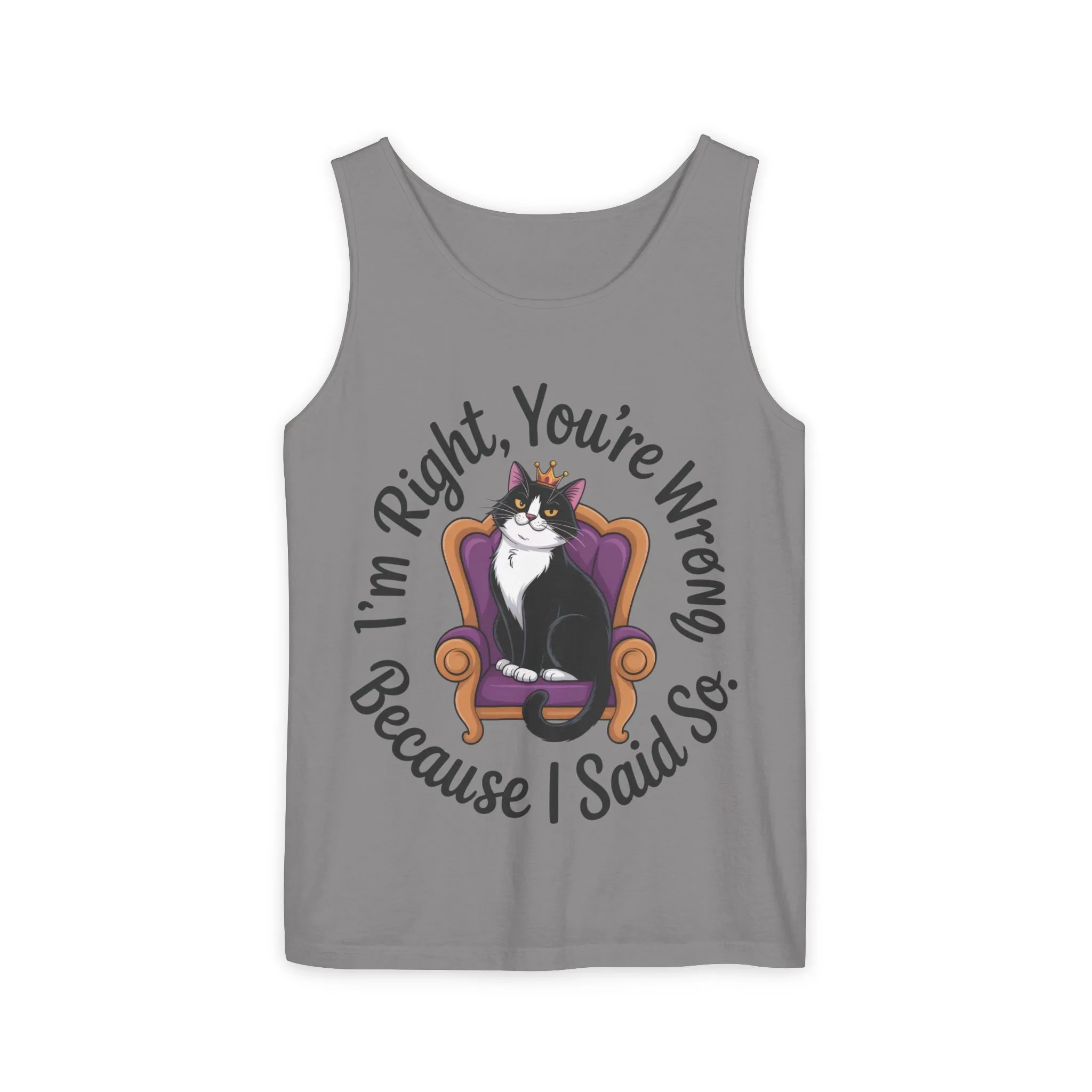 Funny Cat Queen Tank Top, Sassy Cat Graphic Tee for Women, Cat Mom Humor Tee Gift, Funny Graphic T-Shirt, I'm Right, You're Wrong Tee - Image 21