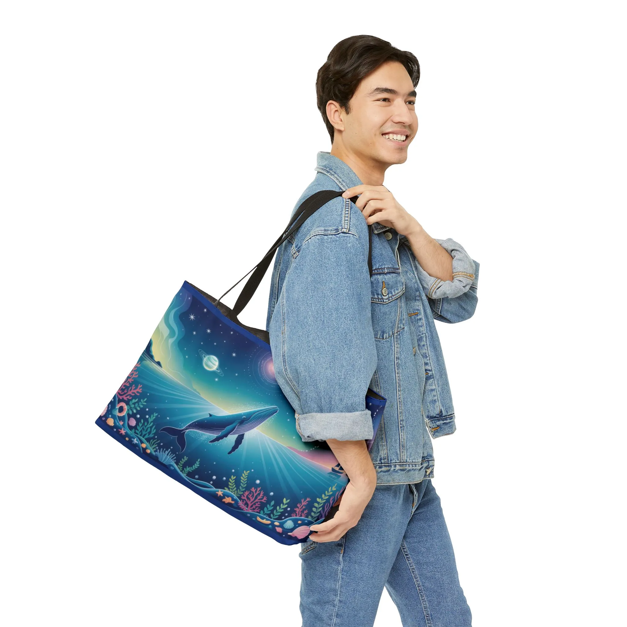 Whale Dreams Weekender Tote Bag - Ocean Sunset Carryall, Beach Bag, Travel Tote, Floral Design, Gift for Nature Lovers - Image 7