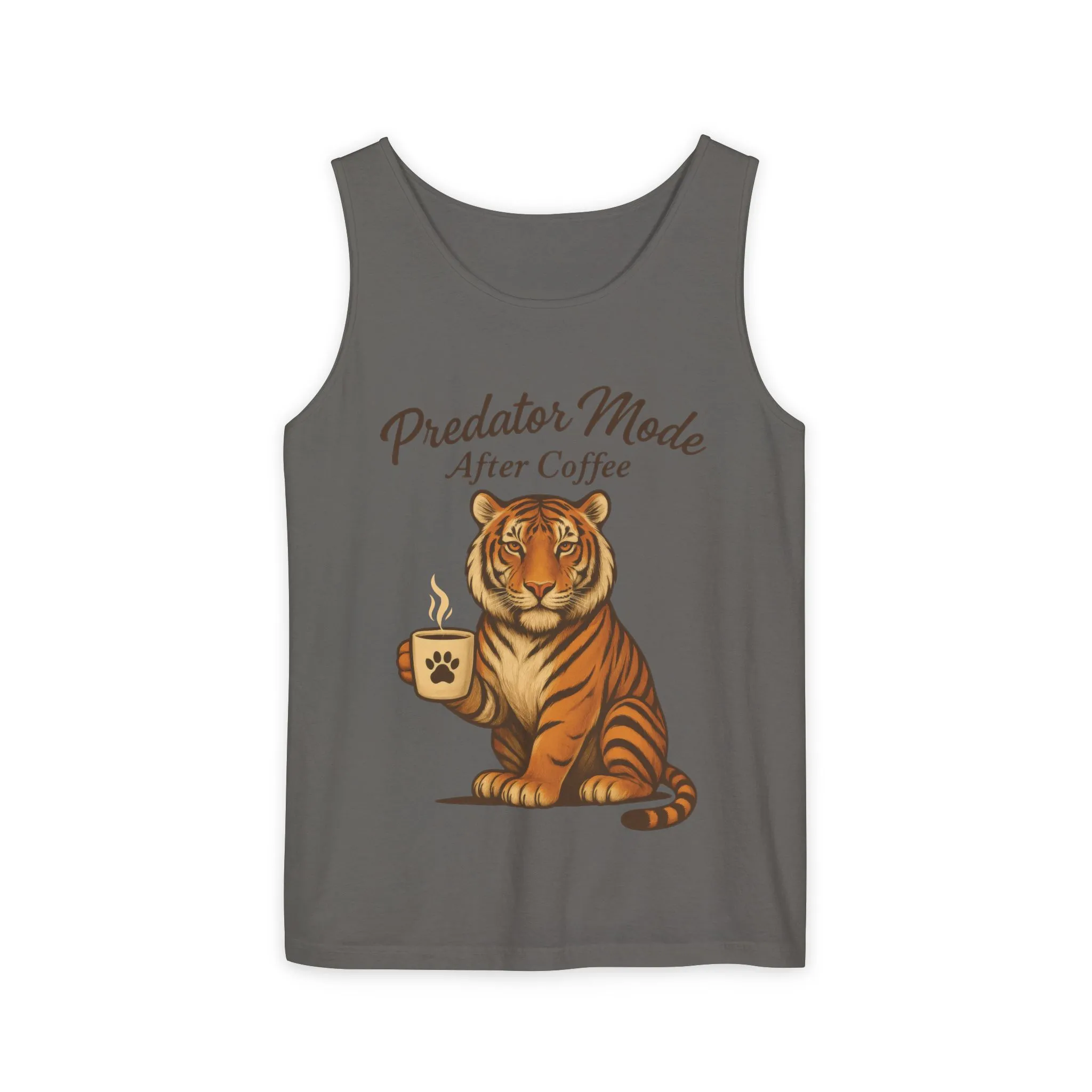 Predator Mode After Coffee Tank Top - Funny Coffee Lover Mens Muscle Tank - Tiger Caffeine Gym Shirt - Morning Motivation Top - Image 7