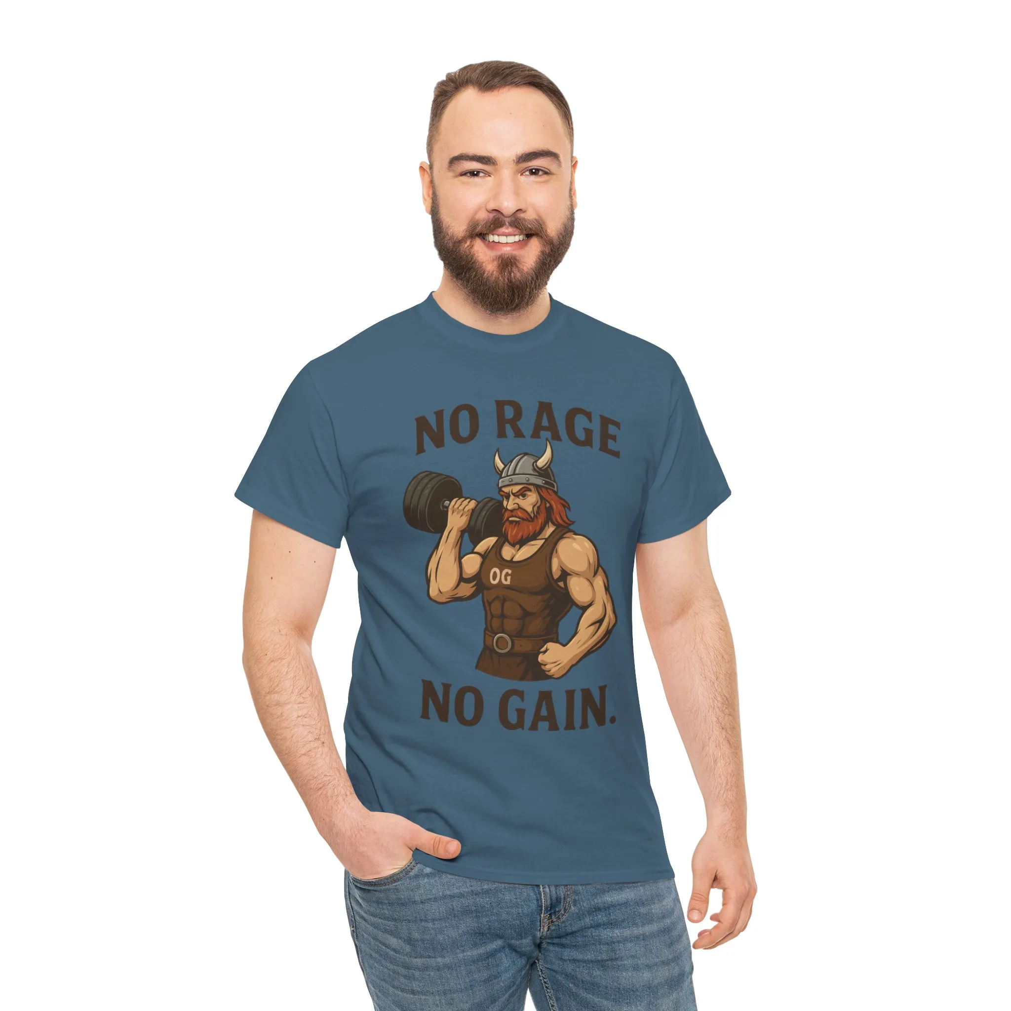 No Rage No Gain Viking Gym Shirt, Funny Muscle Workout Tee, Barbarian Fitness T-Shirt for Men, Powerlifting Humor Shirt, Viking Lifting Gift - Image 23
