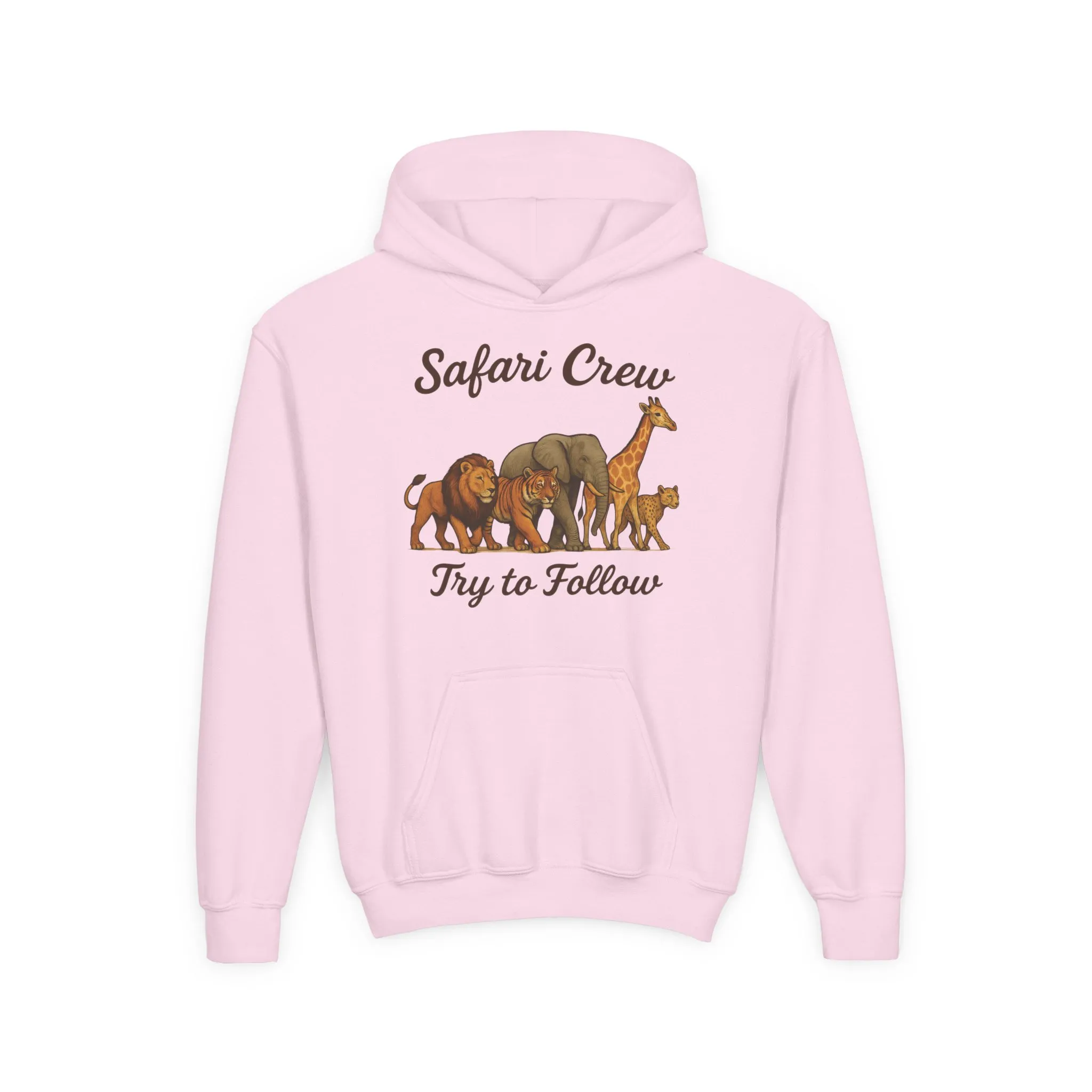 Safari Crew Youth Hoodie, Lion Tiger Elephant Giraffe Sweatshirt, Cool Safari Animal Graphic, Nature Explorer Gift, Youth Hoodie - Image 11