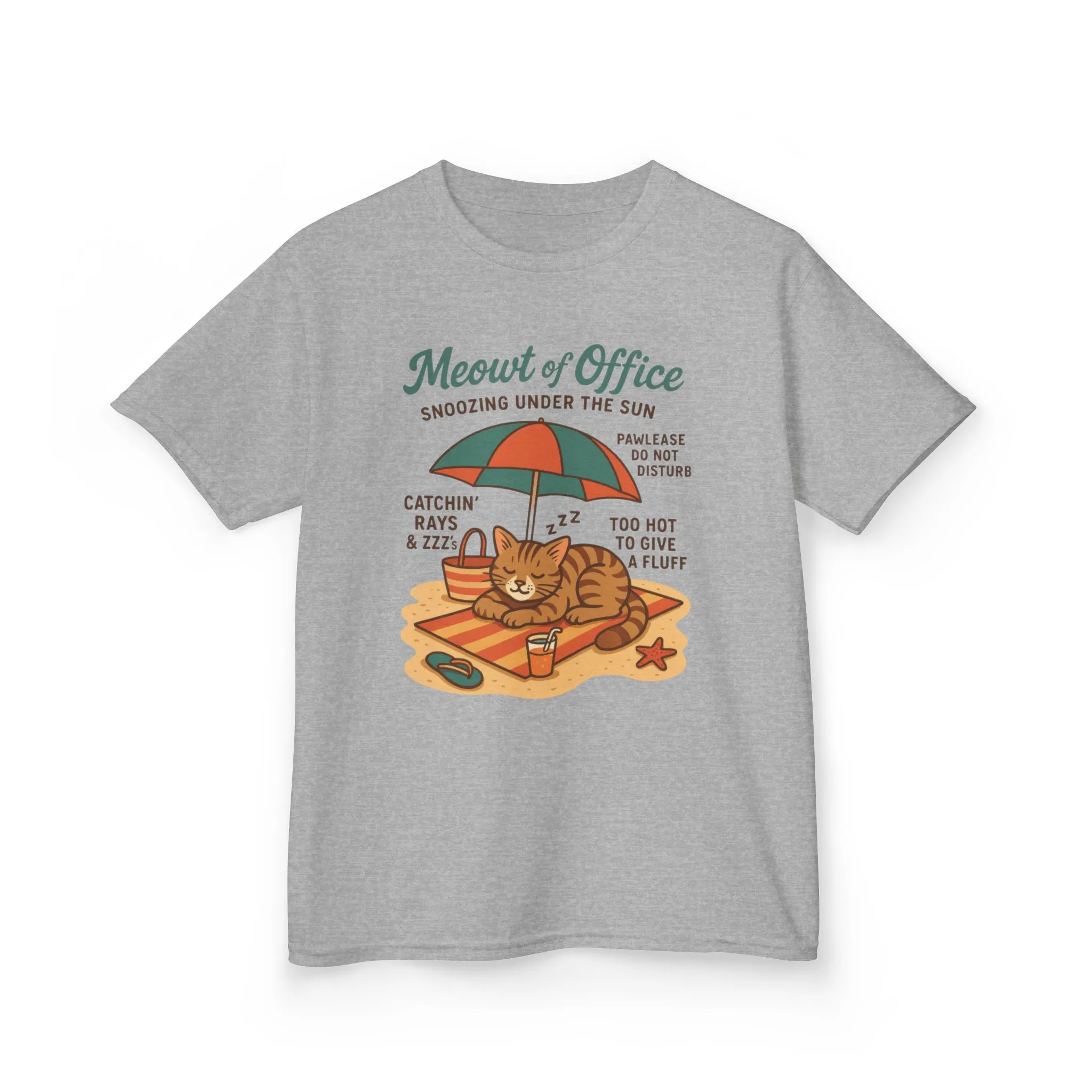 Kids Cat-Themed T-Shirt - Meowt of Office, Cute Summer Tee, Cat Lover Gift, Fun Playwear, Summer Beach Vacation Tee - Image 10