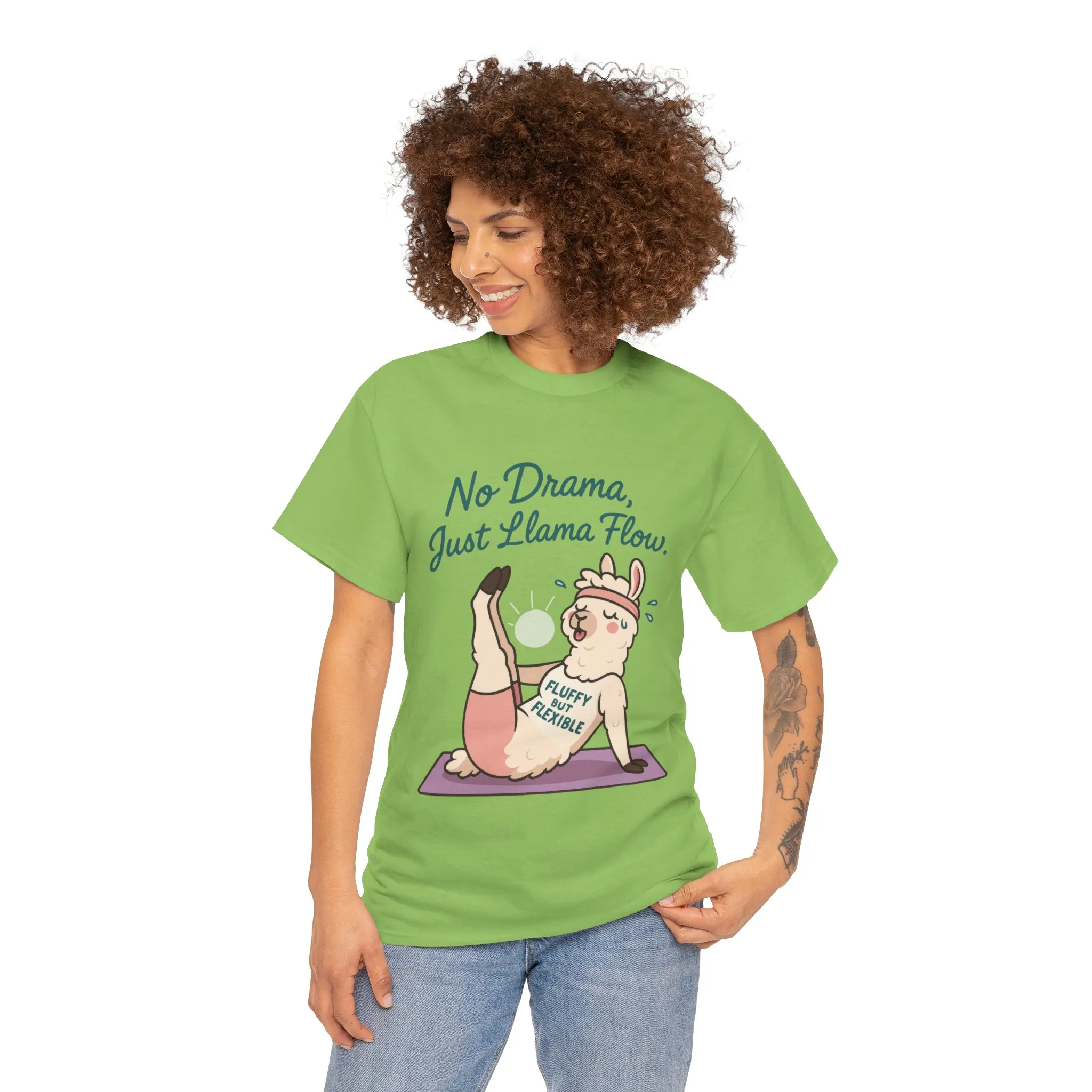 No Drama Llama Yoga Tee, Funny Yoga Llama T-Shirt for Women, Gift for Yoga Lovers, Fun Yoga T-Shirt for Animal Lovers, Humor Shirt - Image 35