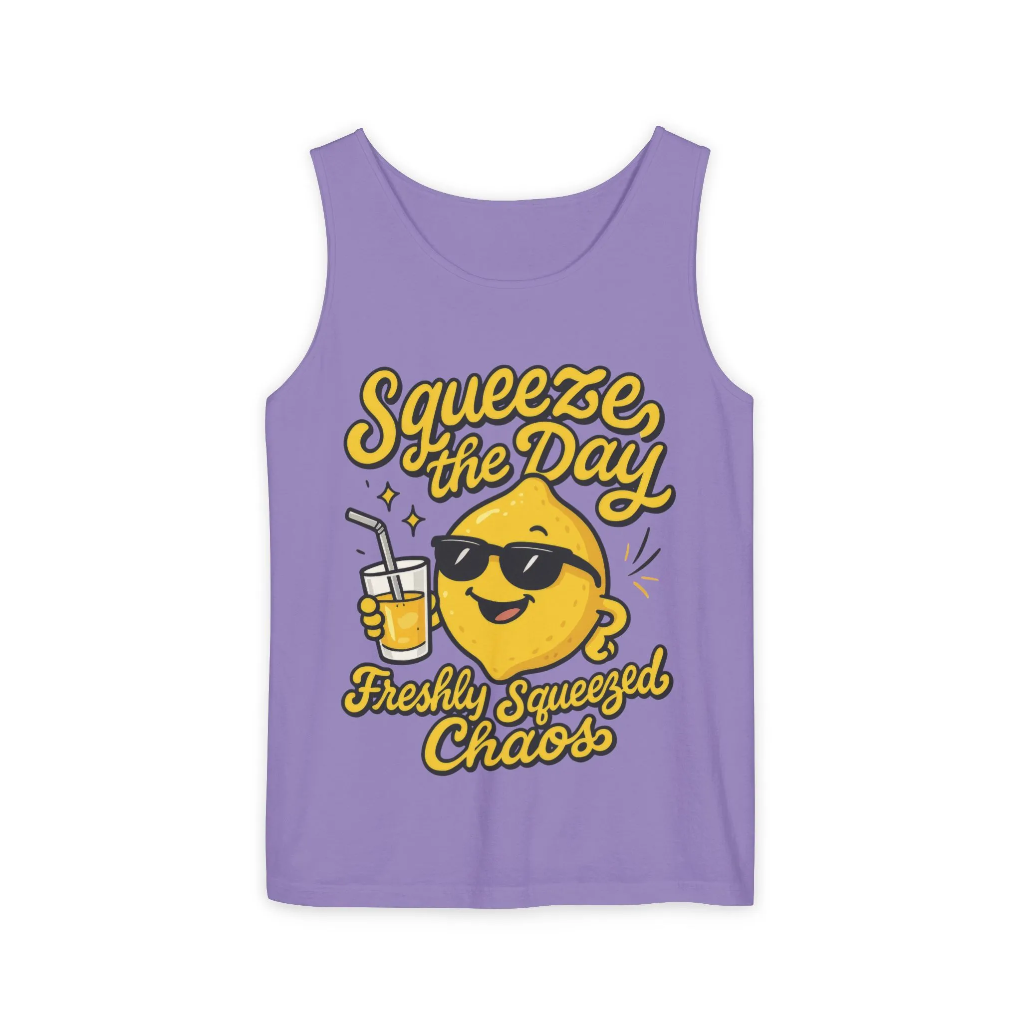 Squeeze The Day Womens Tank Top - Funny Lemon Pun Shirt - Freshly Squeezed Chaos Summer Citrus Top, Casual Beachwear, Fun Summer Apparel - Image 13