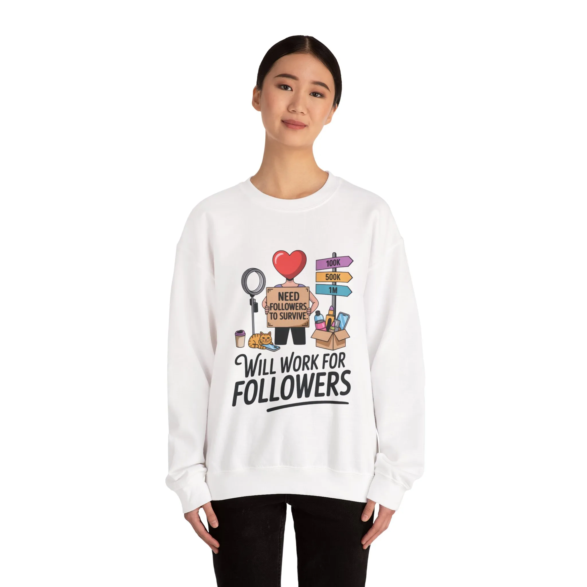 Funny Influencer Womens Sweatshirt, Social Media Sweatshirt, Humor Gifts, Crewneck for Influencers, Casual Wear, Womens Cozy Meme Top - Image 5