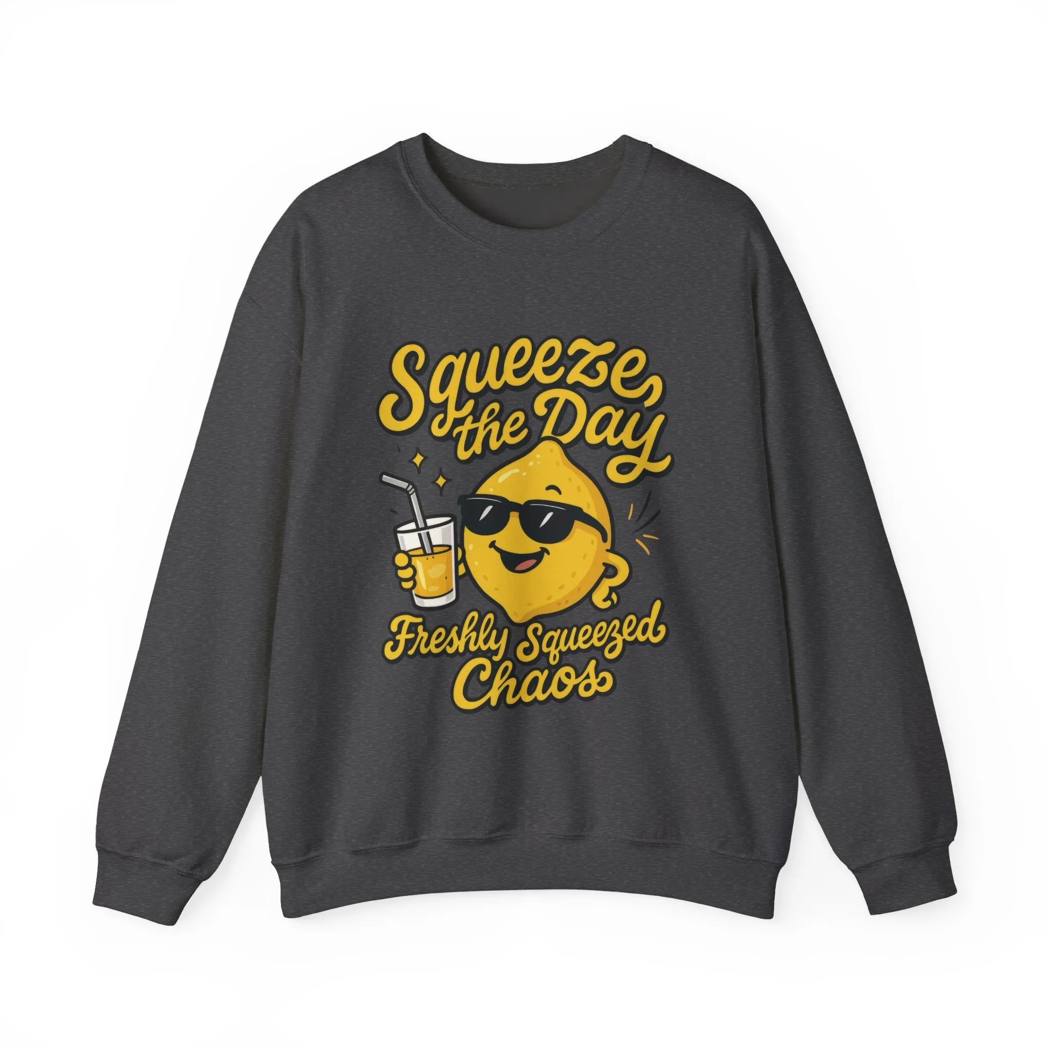 Funny Lemon Womens Sweatshirt - Squeeze The Day Freshly Squeezed Chaos Cozy Pullover - Citrus Positive Crewneck Sweatshirt, Cheerful Fashion - Image 16