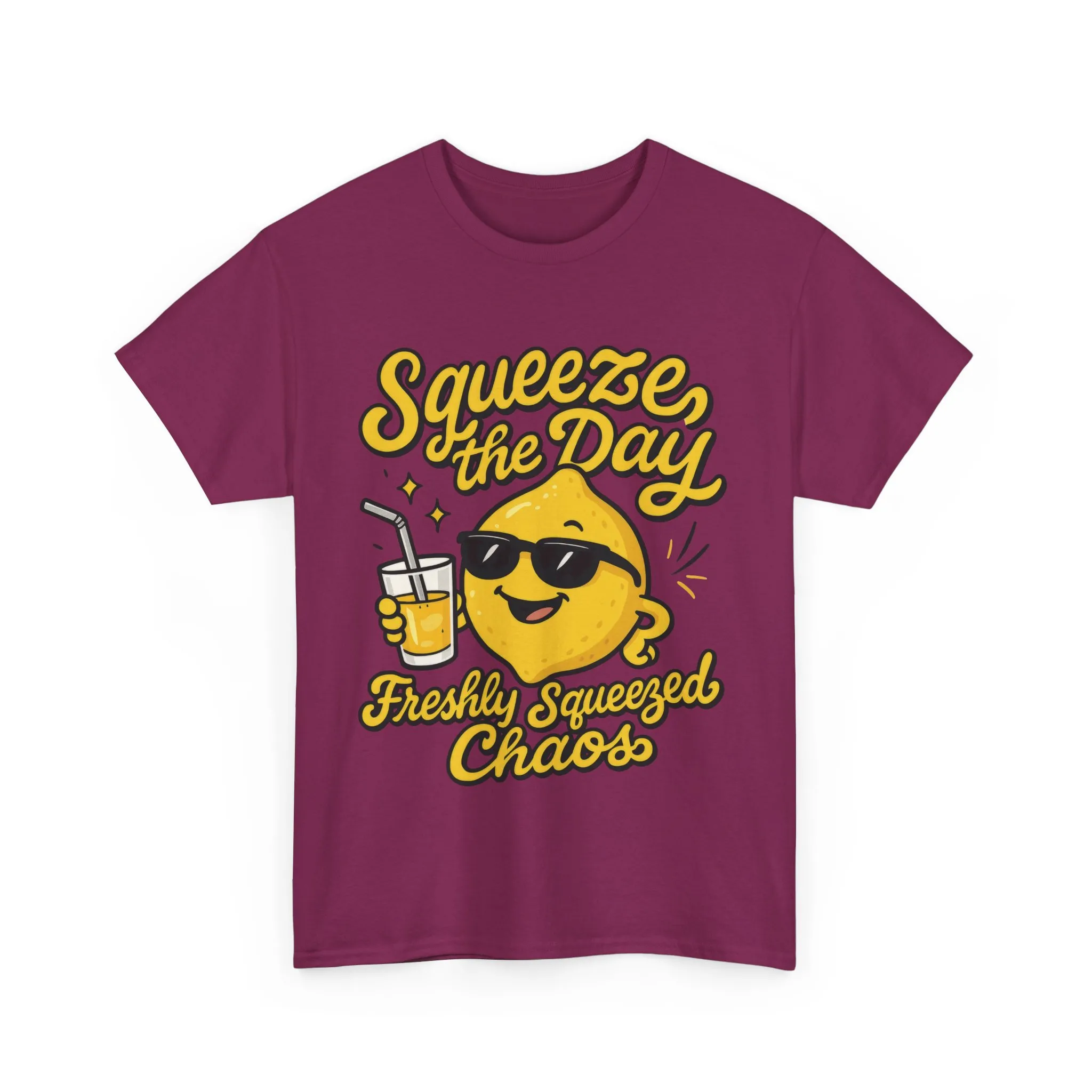 Funny Lemon Shirt for Women - Squeeze The Day Freshly Squeezed Chaos Tee - Cute Positive Citrus Graphic Tee, Fun Summer Tee for Beach Vibes - Image 2