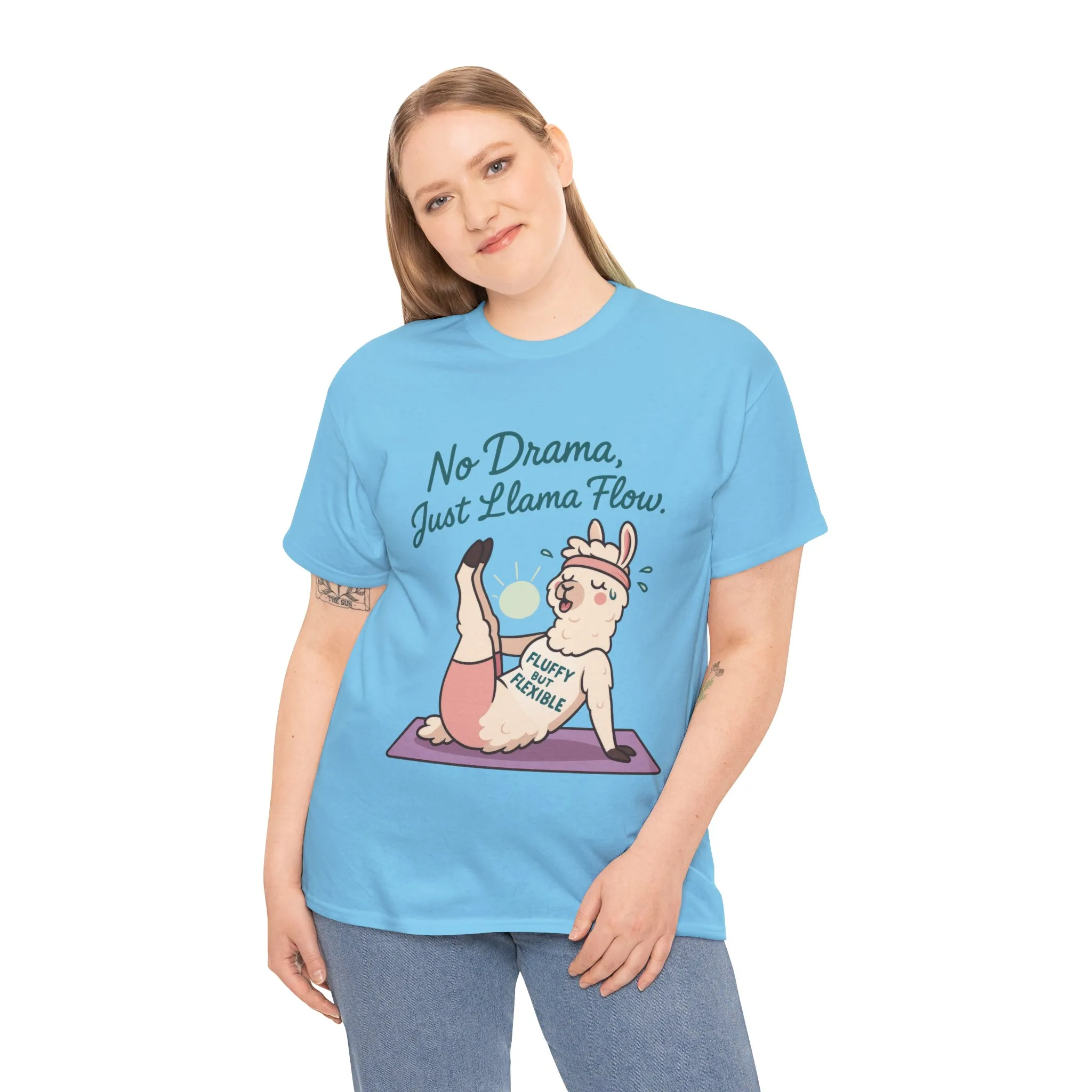 No Drama Llama Yoga Tee, Funny Yoga Llama T-Shirt for Women, Gift for Yoga Lovers, Fun Yoga T-Shirt for Animal Lovers, Humor Shirt - Image 18