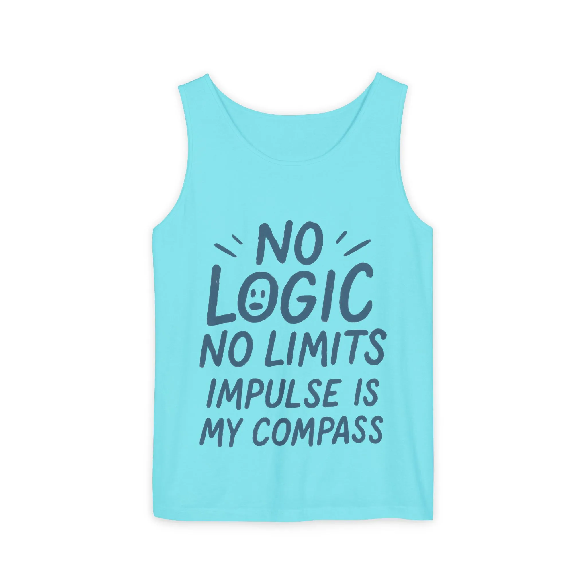 Funny Mens Tank Top, No Limits Impulse Quote, Relaxed Fit Tee, Casual Wear for Creatives, Gift for Artists Impulsive Style Shirt - Image 16
