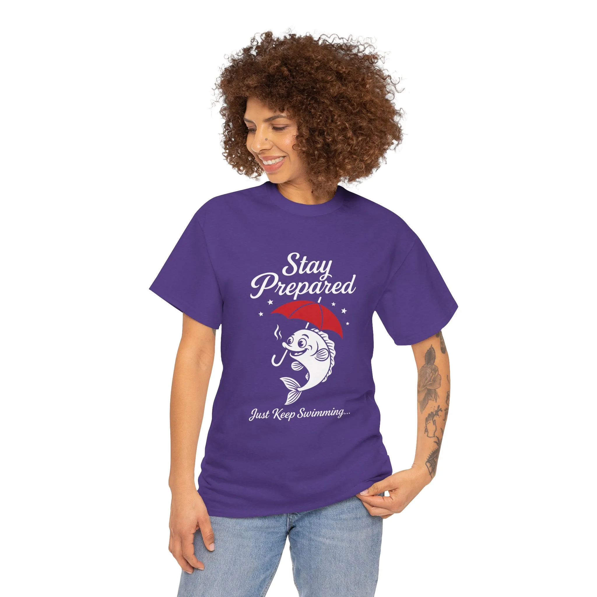 Stay Prepared Fish Shirt for Women - Just Keep Swimming Funny Nautical Tee - Positive Fishing Gift, Outdoor Adventure Apparel - Image 20