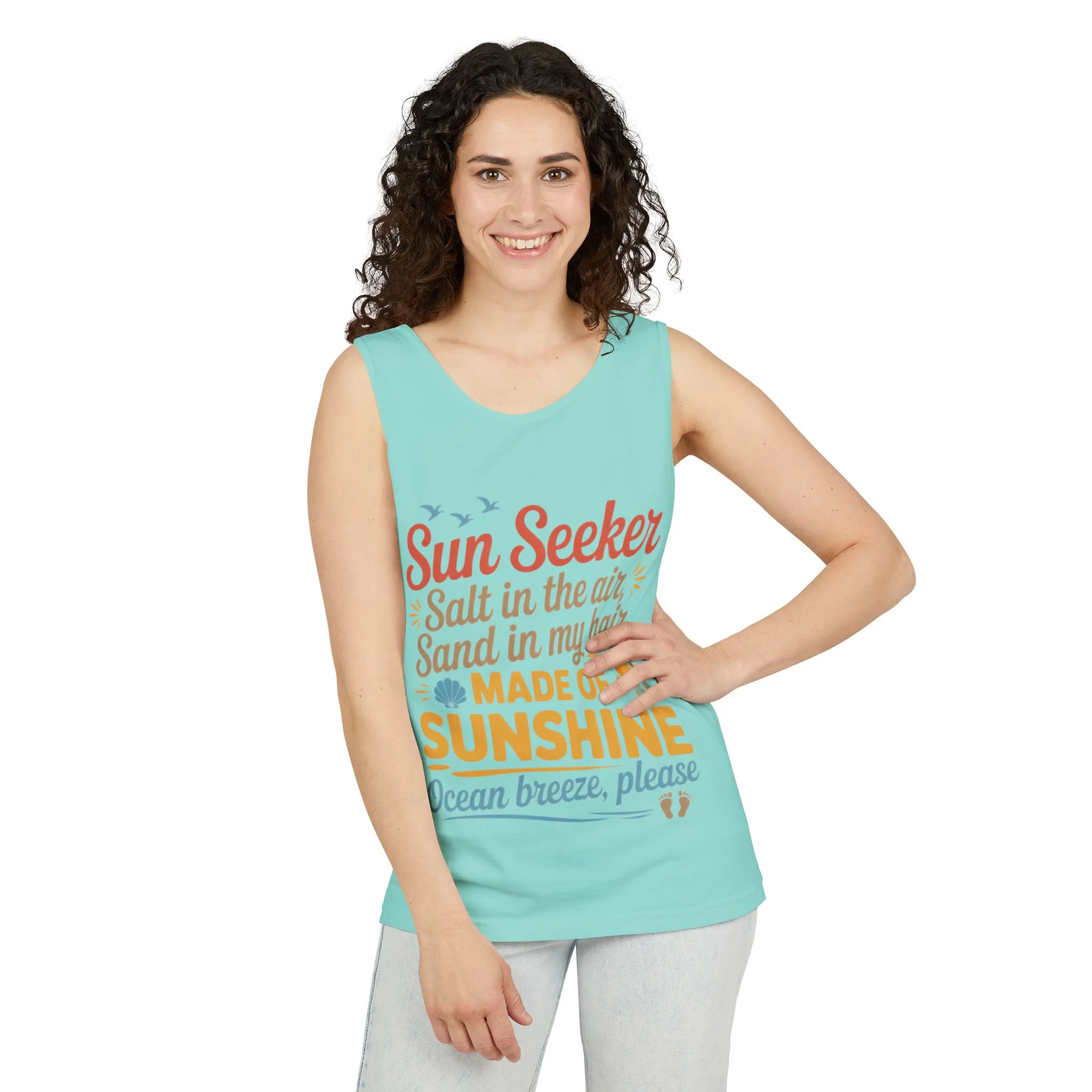 Sun Seeker Summer Quote Tank Top, Made of Sunshine Beach Vibes Tee, Ocean Breeze Please Tank Top for Women, Salt in the Air Sand Top - Image 33