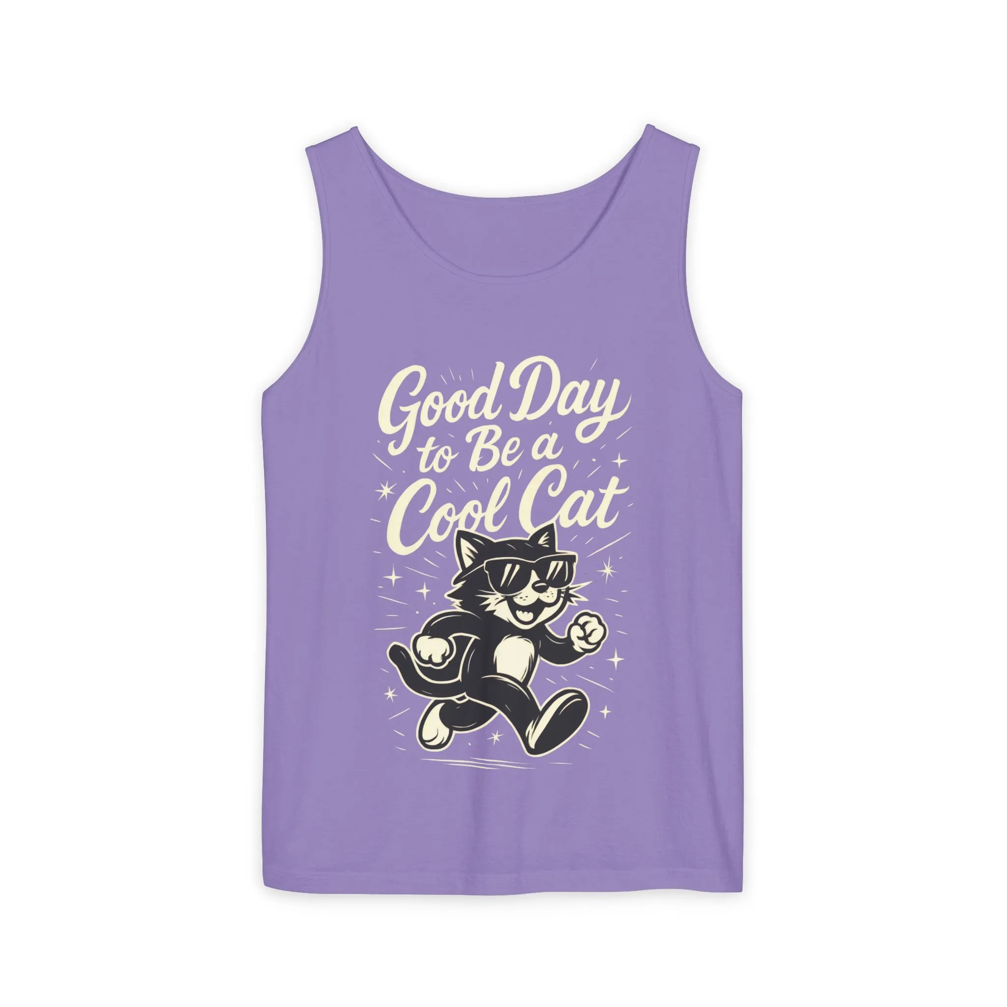 Cool Cat Womens Tank Top - Good Day to Be a Cool Cat Retro Kitty Sleeveless Shirt - Funny Summer Top, Gift for Cat Lovers - Image 13