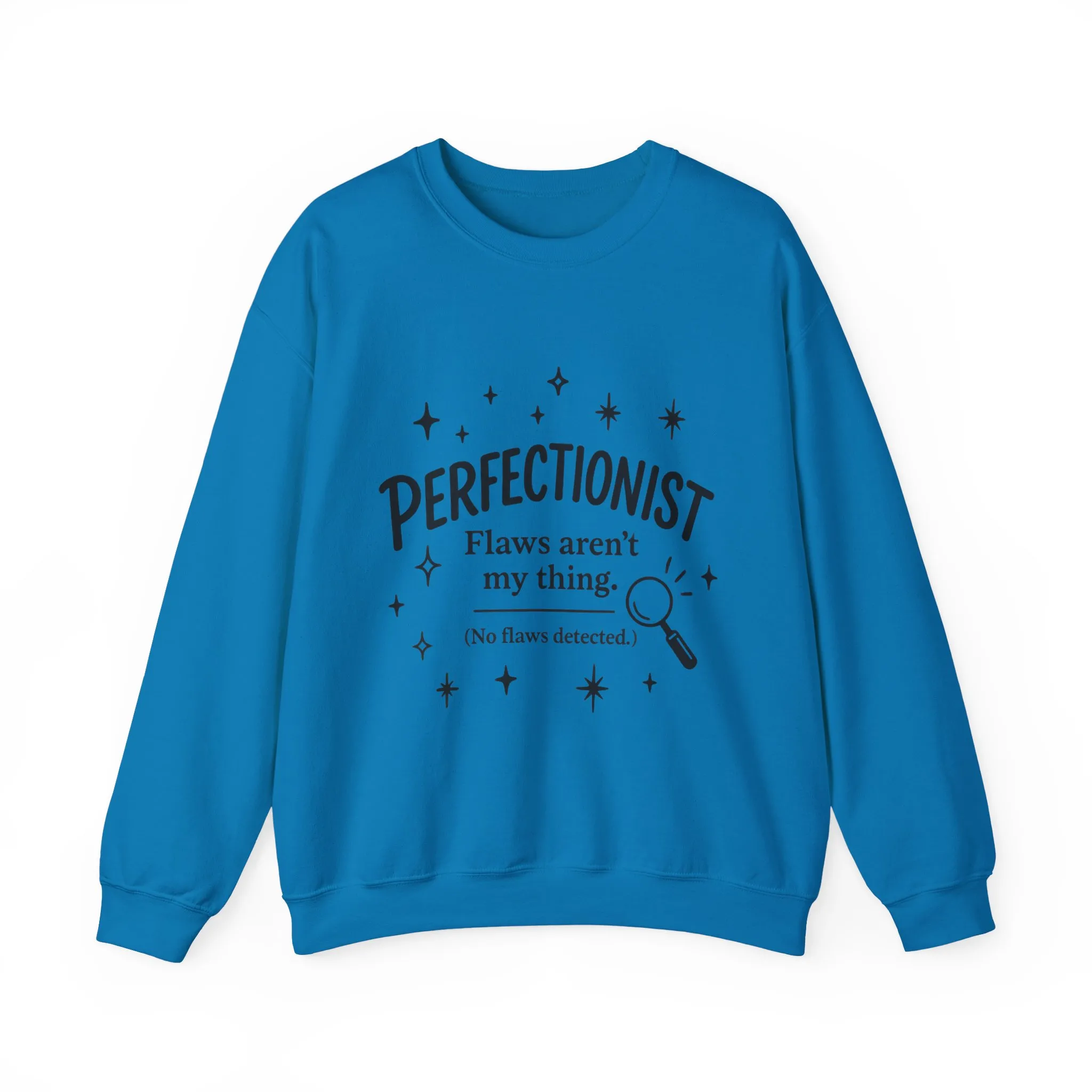 Womens Perfectionist Sweatshirt, Funny Clean Design with Stars, No Flaws Detected Quote Pullover, Minimalist Cozy Gift for Her - Image 31