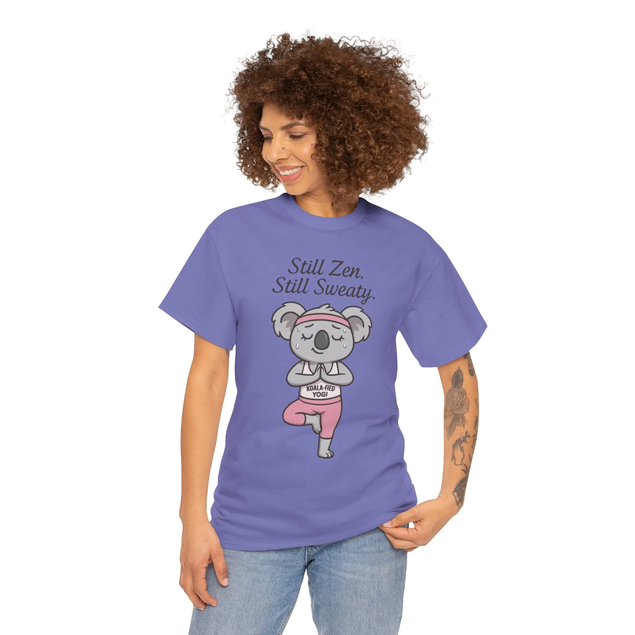 Funny Yoga Shirt for Women, Koala-Fied Yogi Tee, Still Zen Still Sweaty Workout Gift, Cute Animal Fitness T-Shirt, Zen Koala Yoga Tee - Image 26