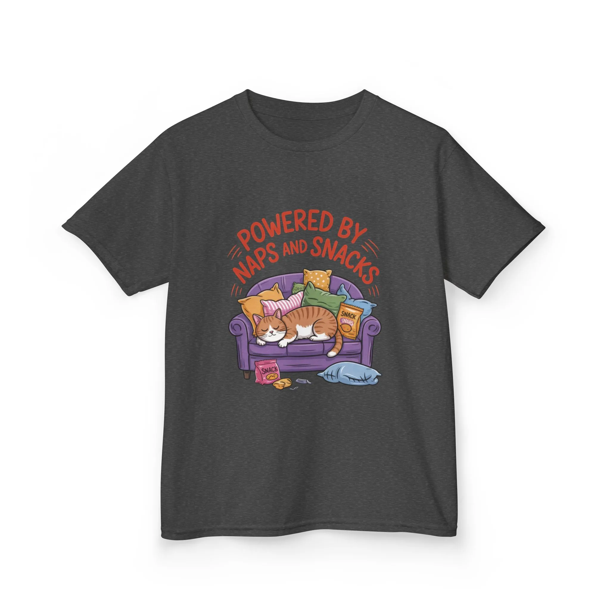 Kids Powered by Naps and Snacks Tee, Funny Kids T-Shirt, Cat Lover Gift, Birthday Present, Cute Cotton Tee, Everyday Wear - Image 11