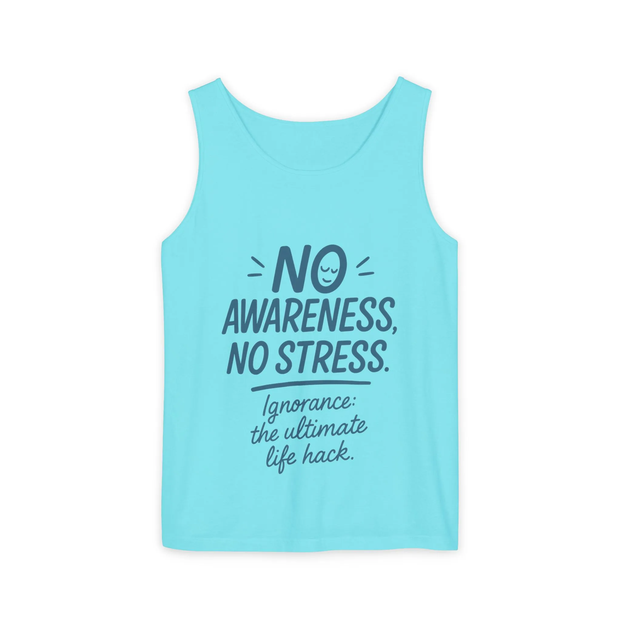 Womens No Awareness Racerback Tank Top, Funny No Stress Quote, Ignorance Life Hack, Workout Sleeveless Shirt, Motivational Shirt, Yoga - Image 23