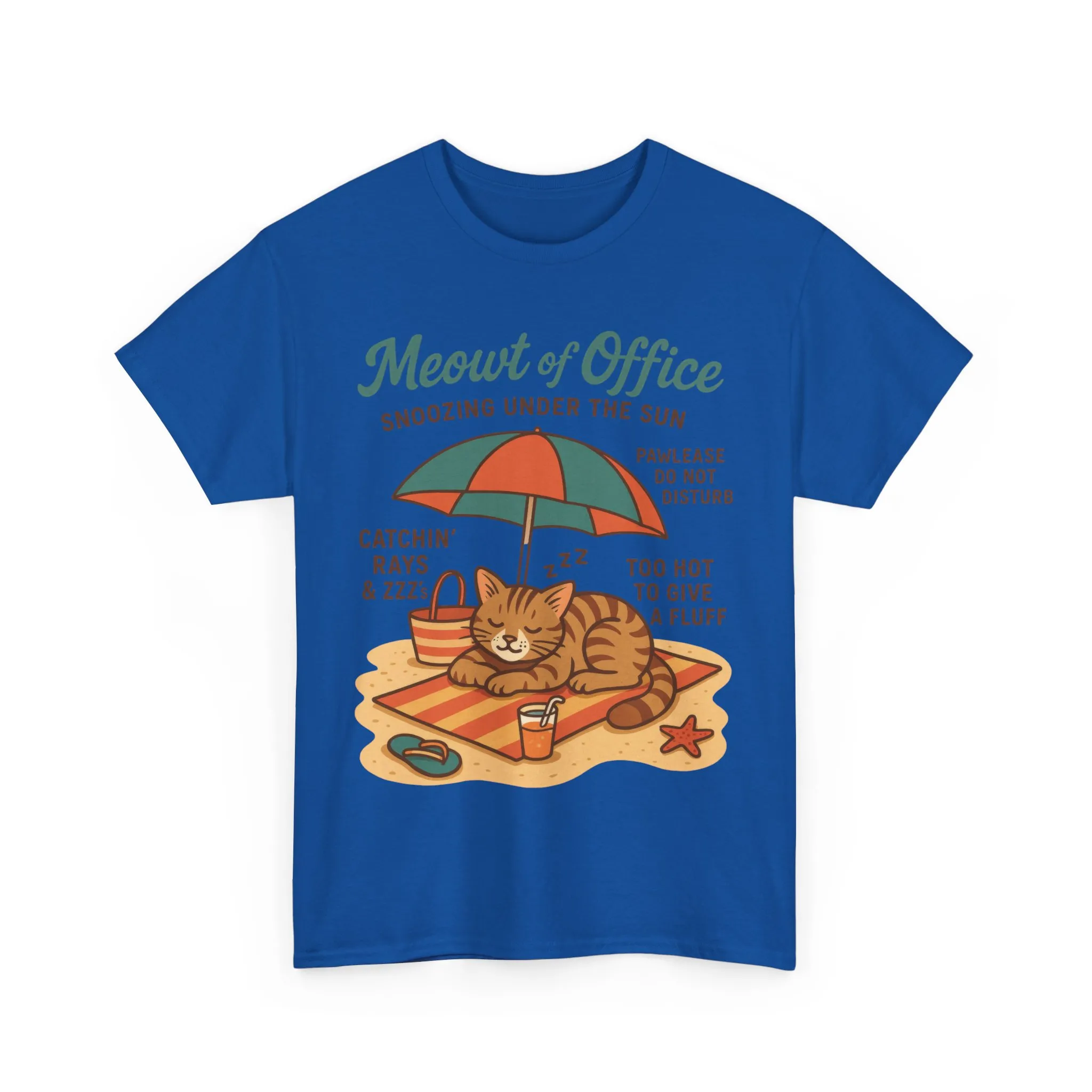Cat Shirt, Cute Beach Cat Womens T-Shirt, Funny Summer Vacation Tee, Lazy Cat Humor Gift, Cat Lover T-Shirt, Vacation Humor Tee - Image 25