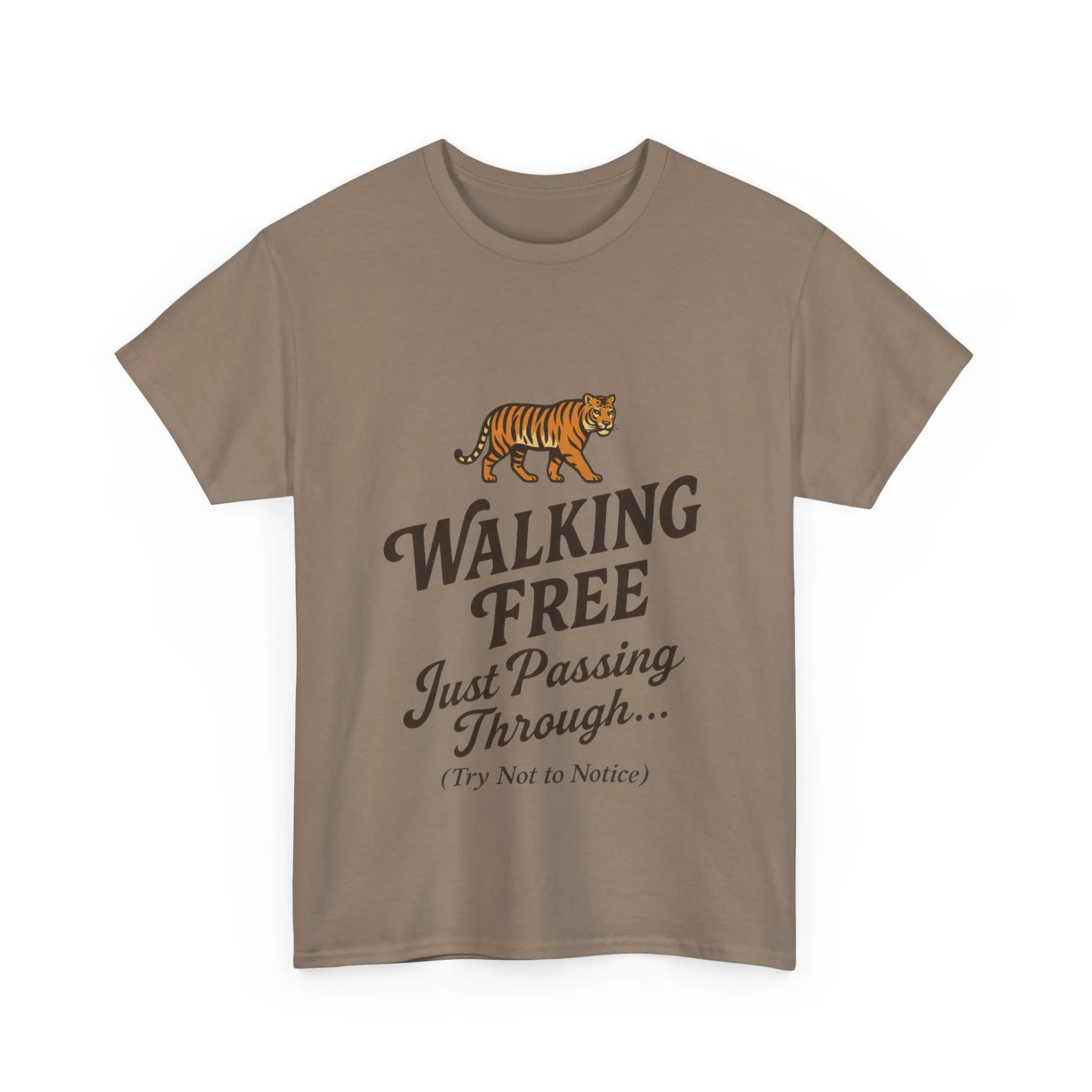 Walking Free Tiger Shirt for Men - Just Passing Through Funny Graphic Tee - Wild Animal Casual Top, Gift Nature Lovers - Image 10