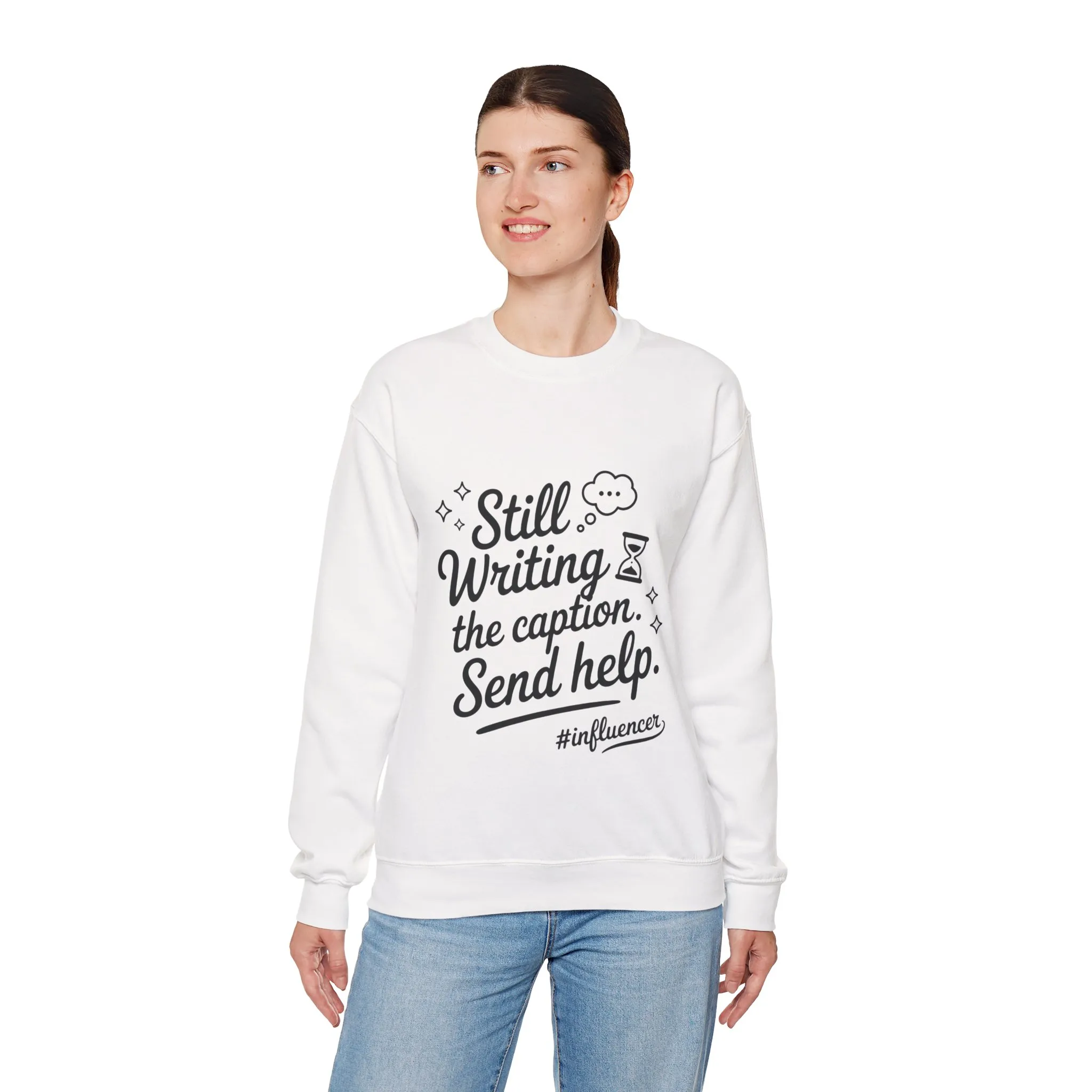 Funny Influencer Womens Sweatshirt, Cozy Oversized Crewneck, Social Media Humor Gift, Influencer Sweatshirt for Writers, social media gift - Image 6
