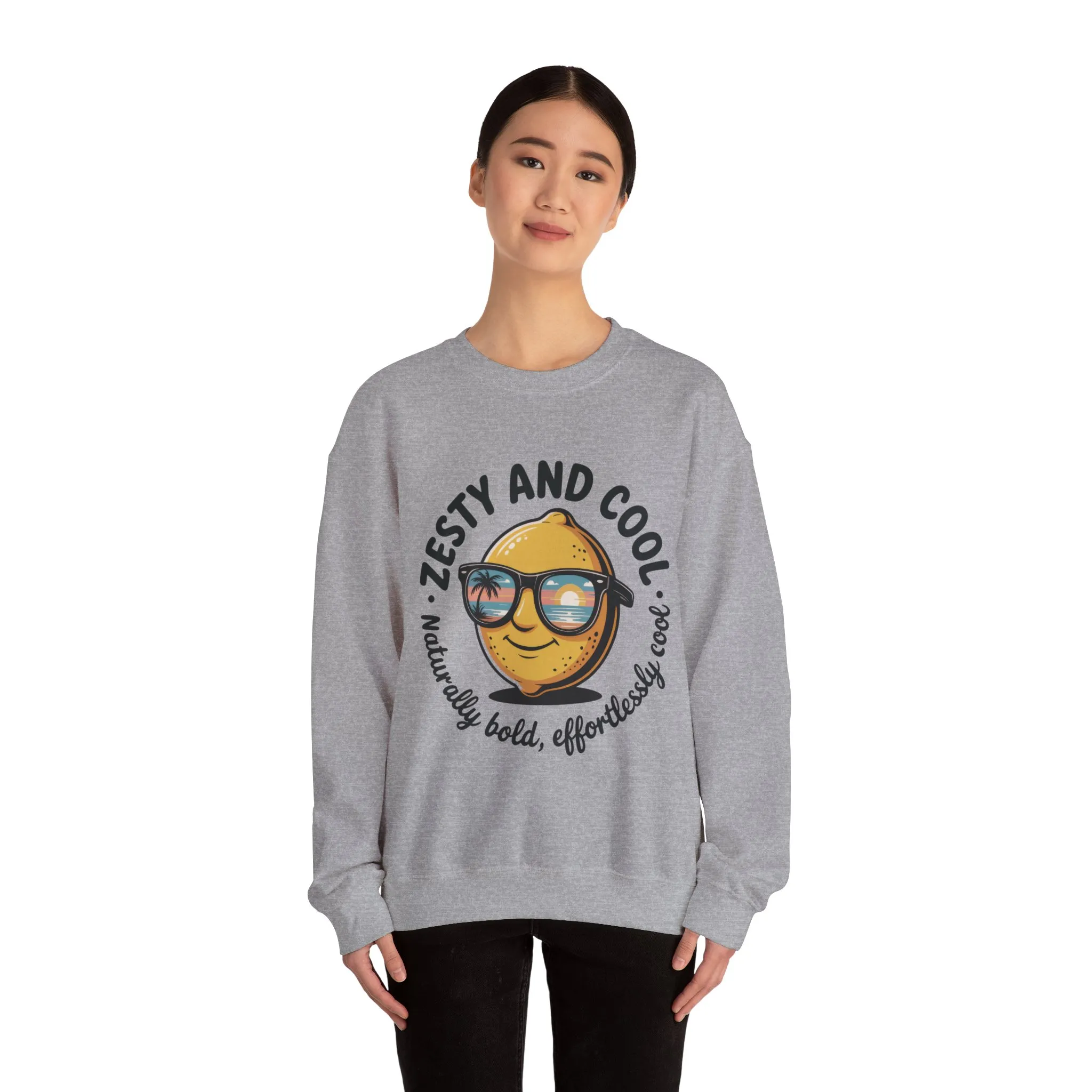 Zesty and Cool Crewneck Sweatshirt, Womens Lemon Sweatshirt for Casual Wear, Trendy Gift, Summer Vibes, Comfortable Apparel - Image 11