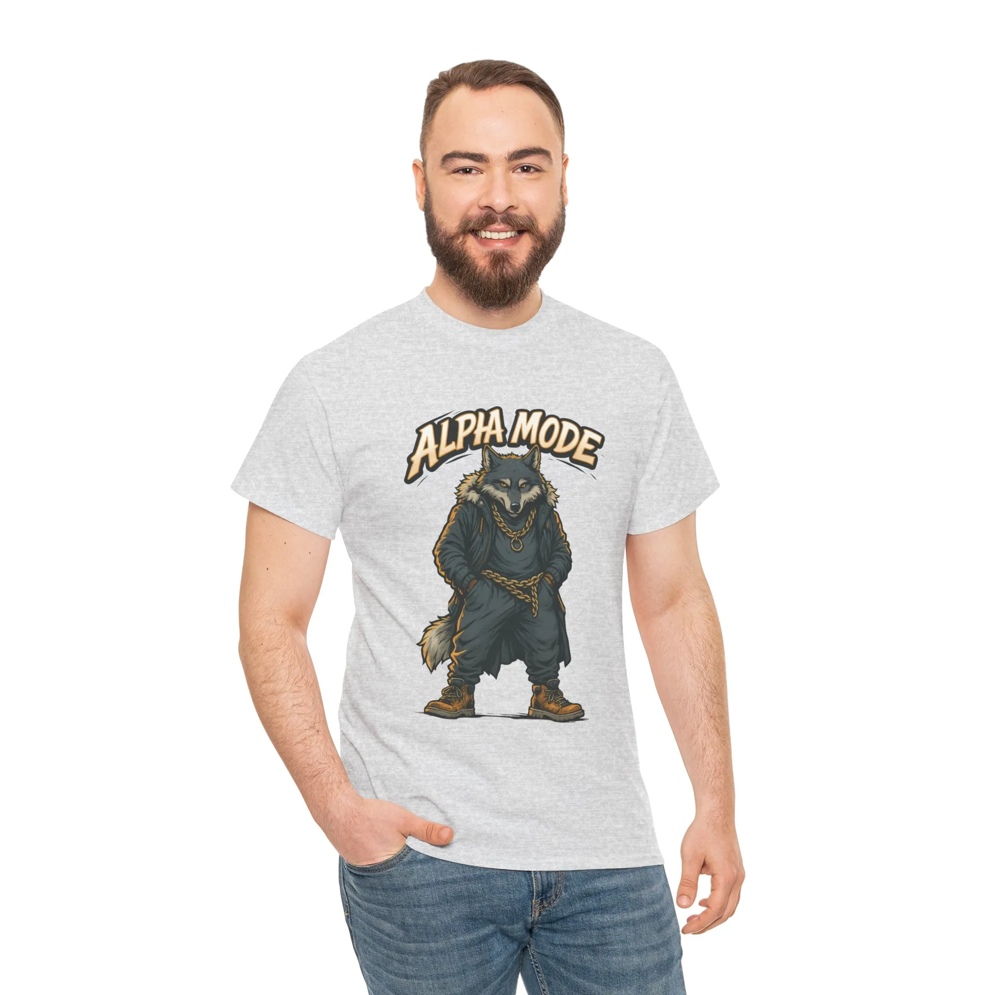 Alpha Mode Wolf Shirt, Mens Streetwear Graphic Tee, Hip Hop Wolf T-Shirt, Alpha Male Power Shirt, Cool Urban Wolf Gift, Trendy Summer Shirt - Image 5
