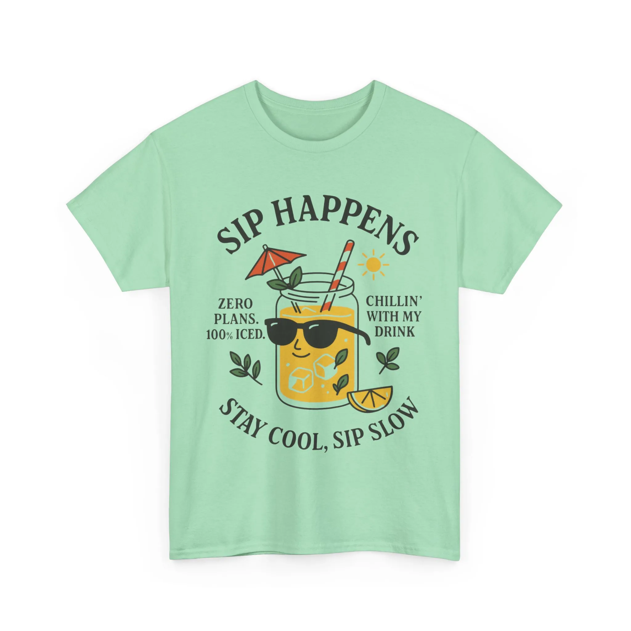 Sip Happens Womens T-Shirt, Funny Summer Drink Graphic Tee, Stay Cool Sip Slow Lemonade Shirt, , Beach Wear, BBQ Parties, Chill Summer Vibes - Image 7