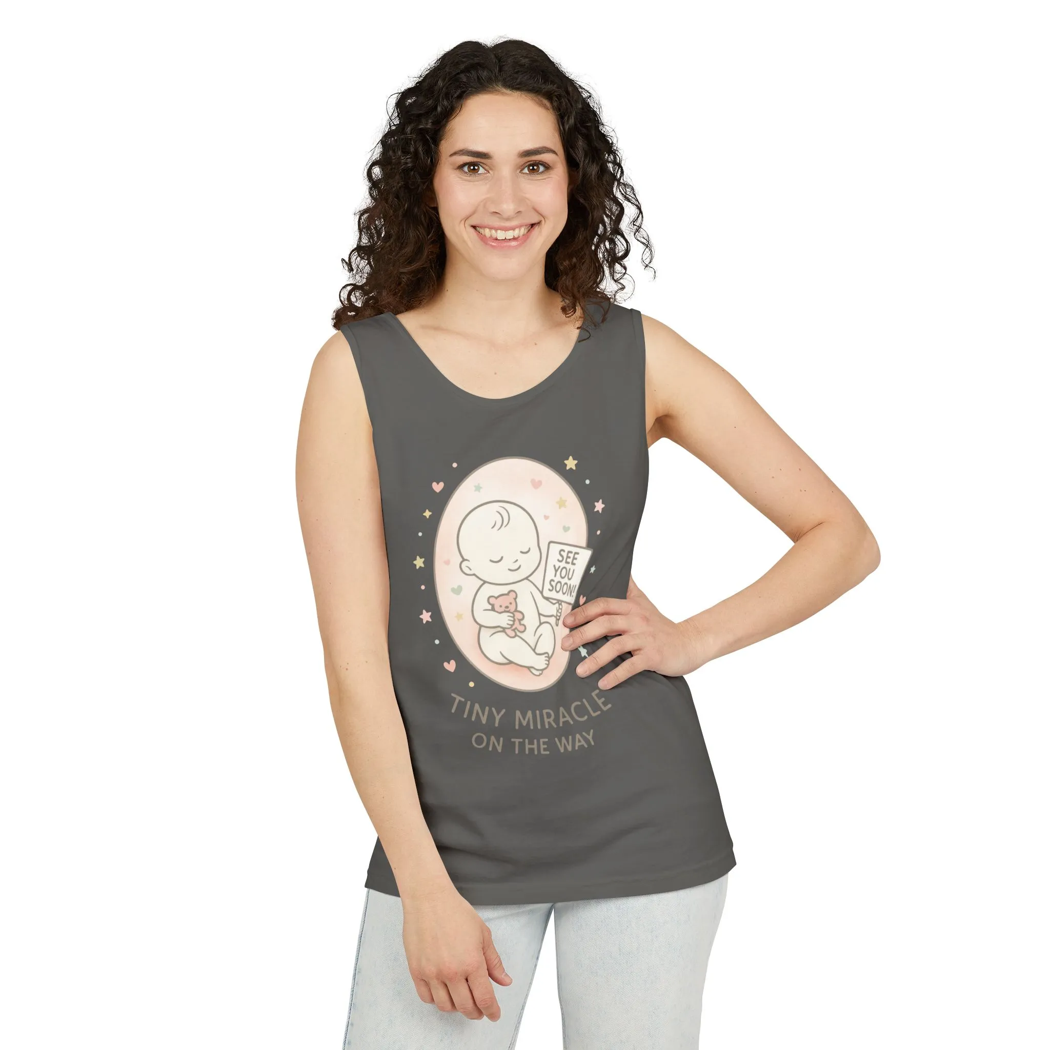 Coming Soon Maternity Tank Top, Cute Baby Pregnancy Announcement Shirt, Expecting Mom Gift, Gender Reveal Tee, Baby Shower Gift - Image 8
