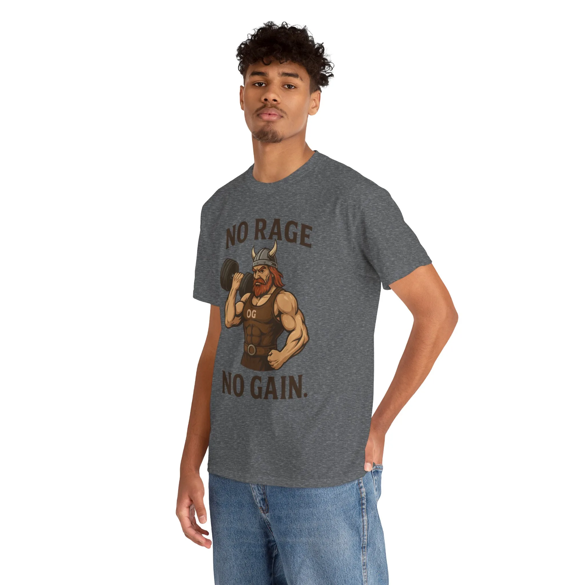 No Rage No Gain Viking Gym Shirt, Funny Muscle Workout Tee, Barbarian Fitness T-Shirt for Men, Powerlifting Humor Shirt, Viking Lifting Gift - Image 18