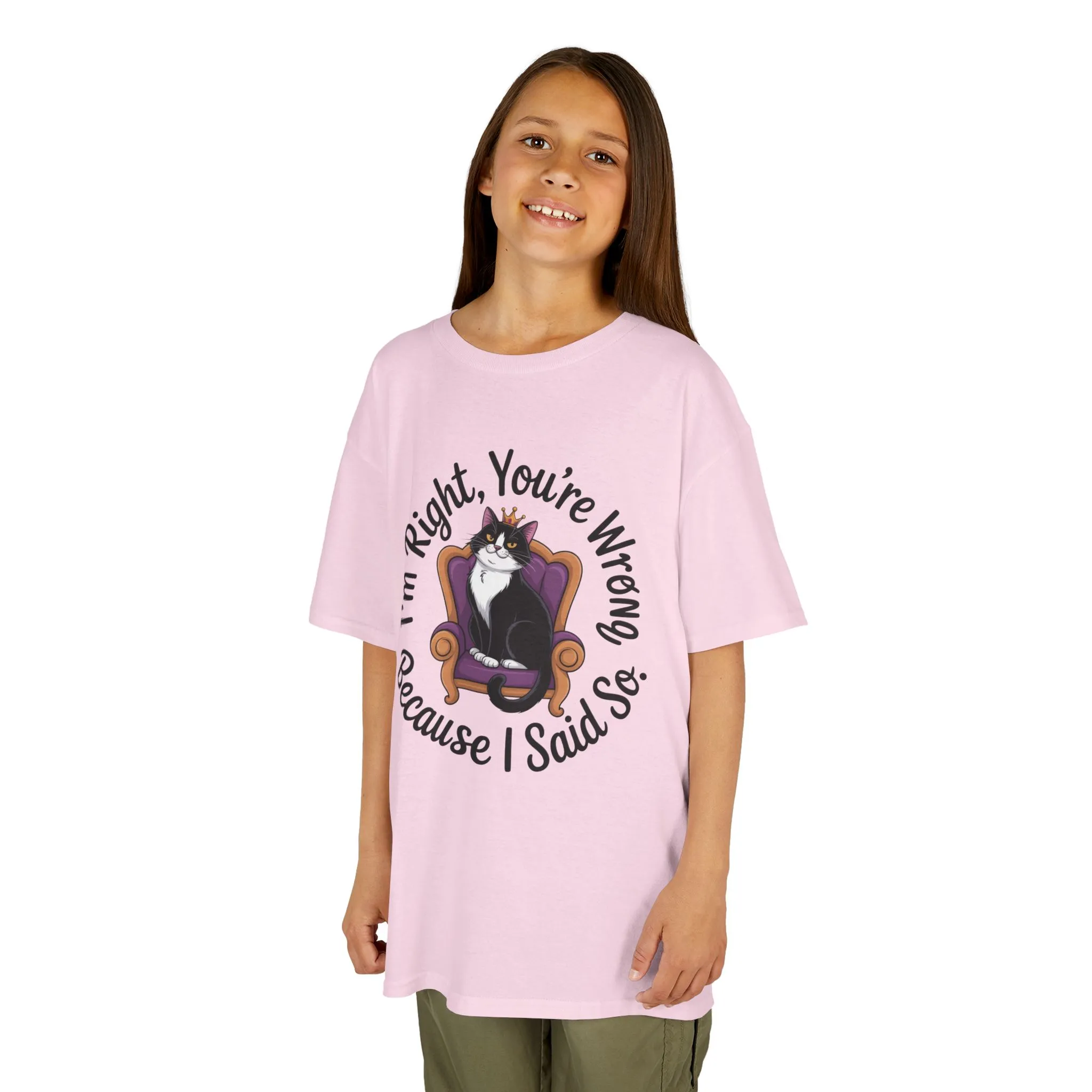 Girls Funny Sassy Cat T-Shirt - I'm Right You're Wrong, Cute Gift for Cat Lovers, Humor Tee for Teens, Birthday Gift,Tee for Confident Teens - Image 14