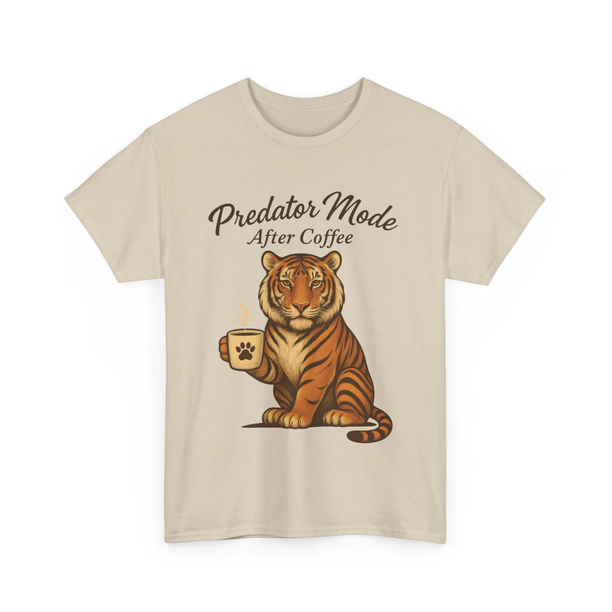 Predator Mode After Coffee Tiger Shirt, Funny Coffee Lover Tee, Mens Caffeine Graphic Tee, Morning Motivation Tiger Shirt,Coffee Addict Gift - Image 4