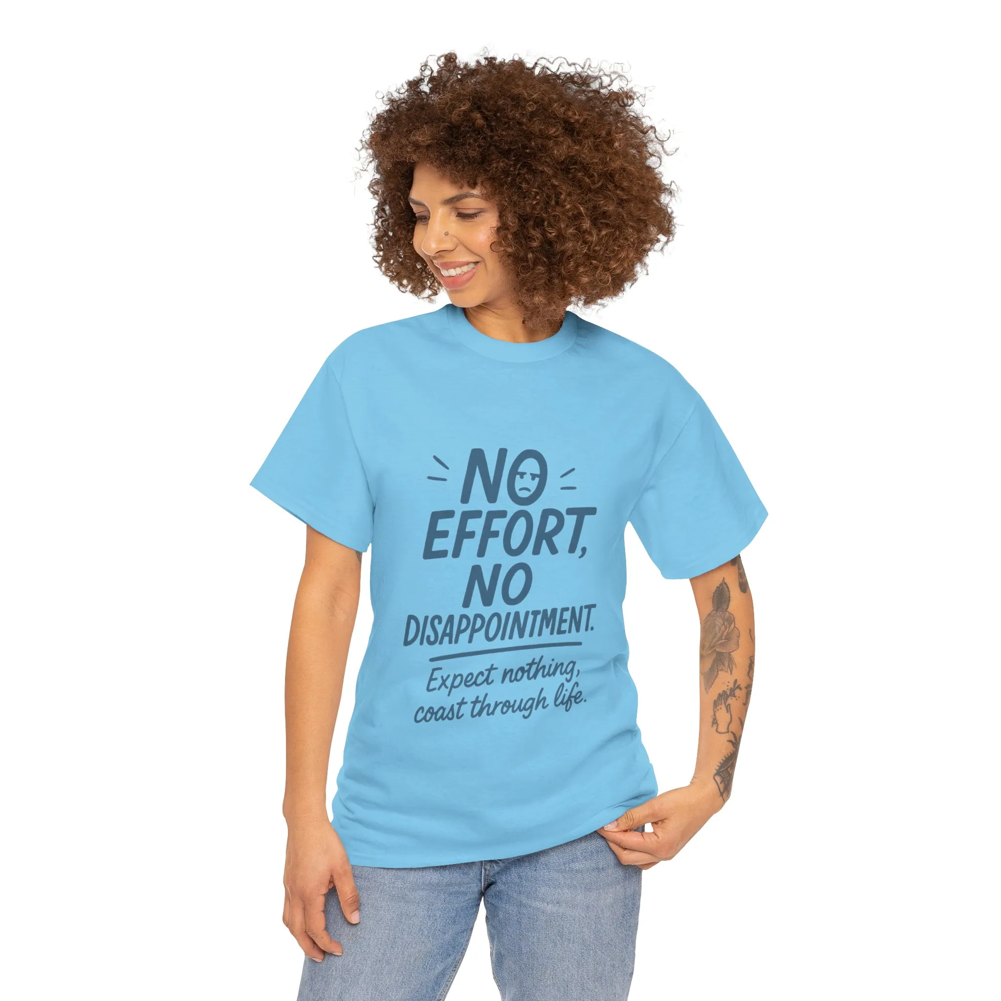 Funny No Effort Womens T-Shirt, No Disappointment Lazy Life Quote Shirt, Cute Graphic Tee for Her, Life Philosophy Shirt, Gift Idea - Image 20