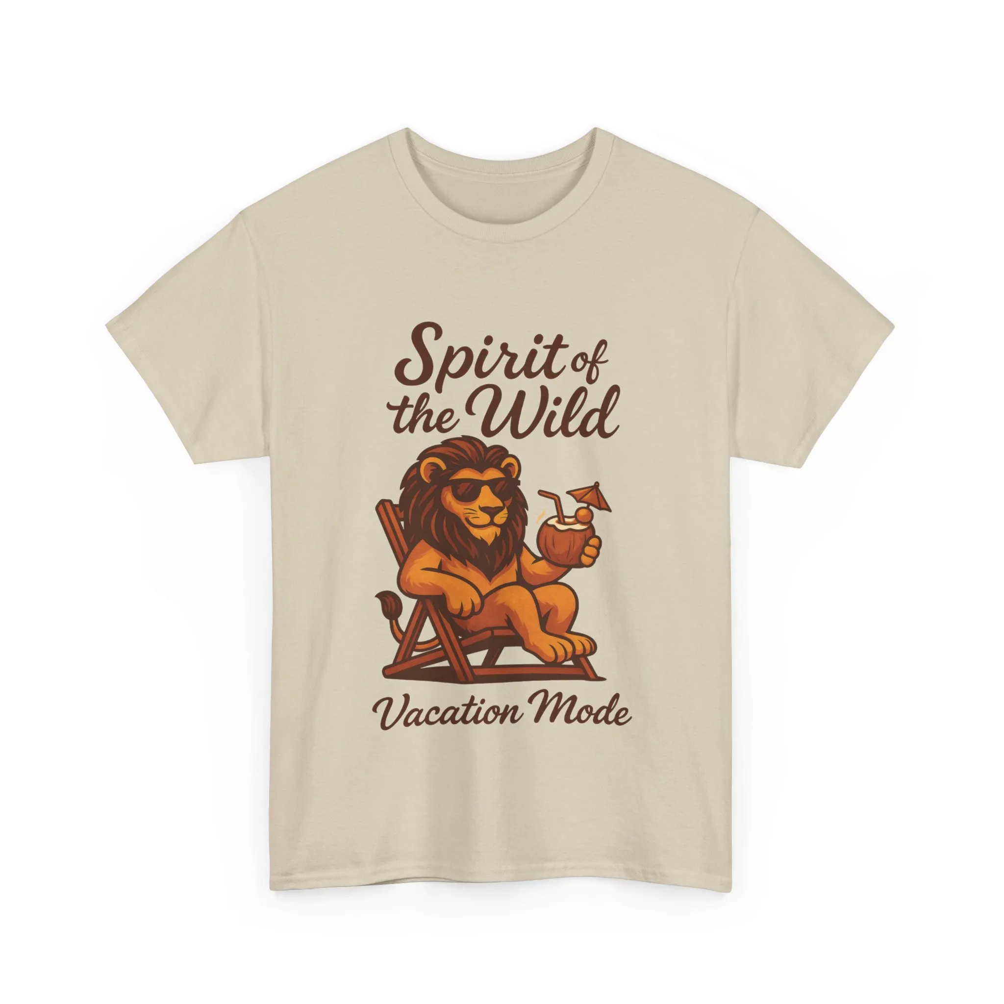 Spirit of the Wild Lion Shirt for Men - Vacation Mode Funny Summer Tee - Relaxed Jungle King Graphic, Vacation Mode, Perfect for Vacations - Image 4