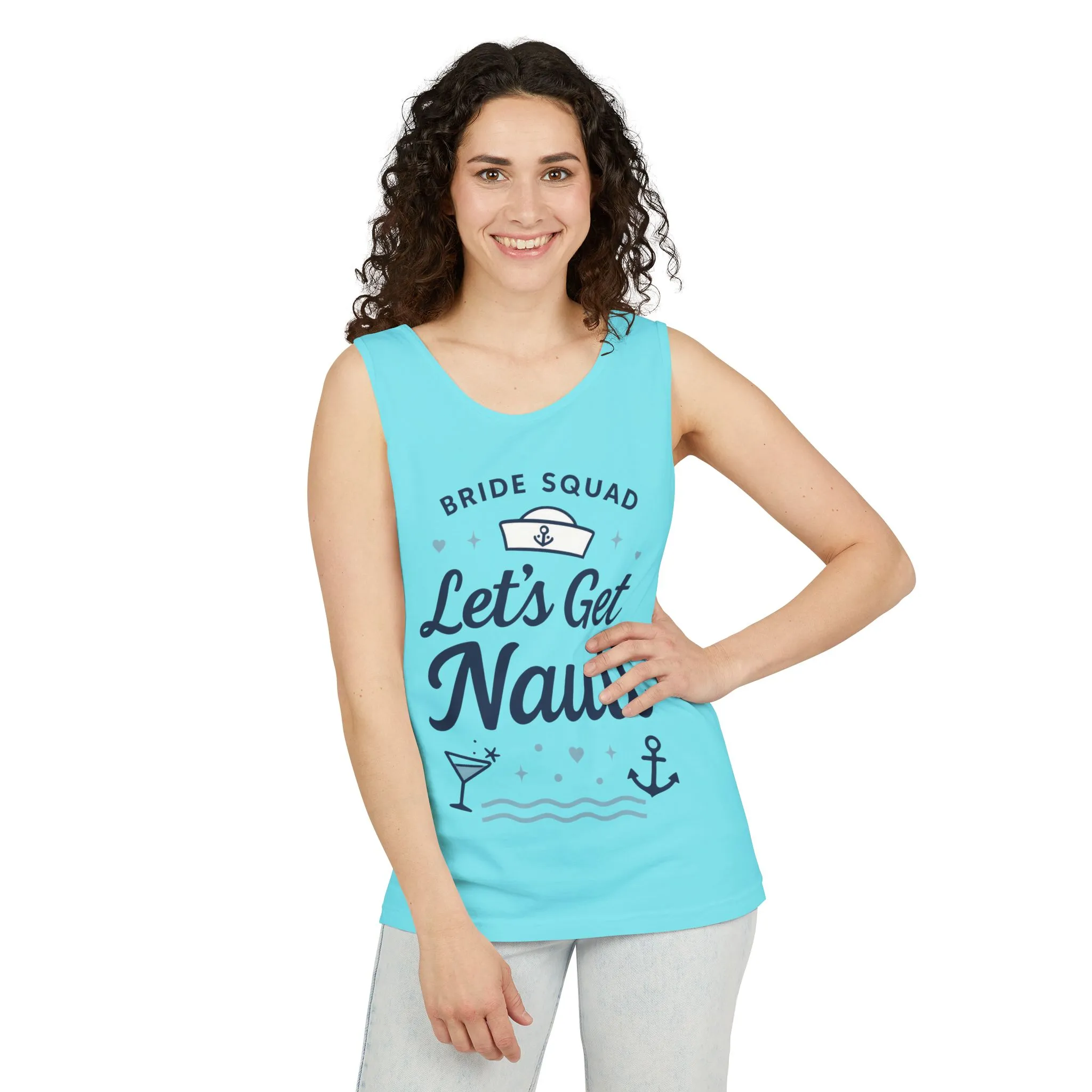 Lets Get Nauti Tank Top, Nautical Bachelorette Party Tee, Bride Squad Gift, Bridesmaid Hen Party Top, Fun Nautical Wedding Shirt - Image 20