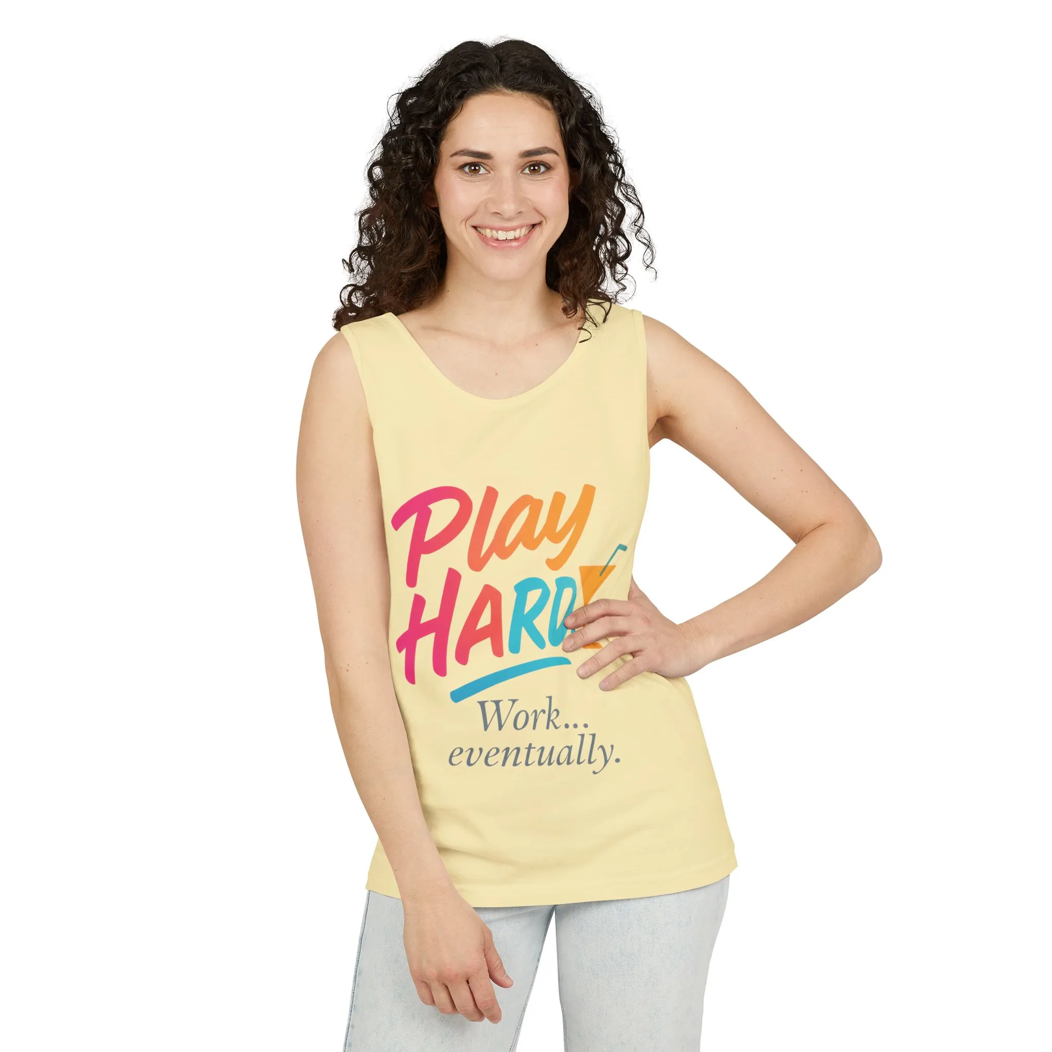 Play Hard Work Eventually Tank Top - Casual Summer Apparel, Womens Beachwear, Resort Wear, Gift for Friends, Vacation Essential - Image 6