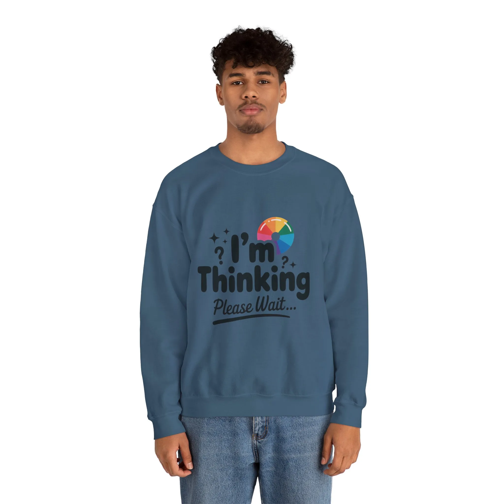Funny - Im Thinking Please Wait - Mens Sweatshirt, Cute Geeky Gift for Introverts, Programmers, Designers, Humor Crewneck, Gift for Adults - Image 31