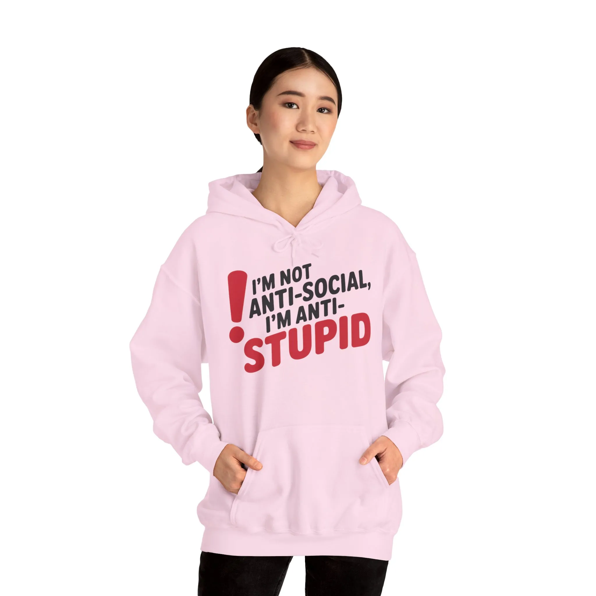 Anti-Stupid Hoodie, Funny Unisex Hoodie, Snarky Anti-Social Unisex Sweatshirt, Gift for Friends, Perfect for Everyday Wear, Humorous Apparel - Image 26