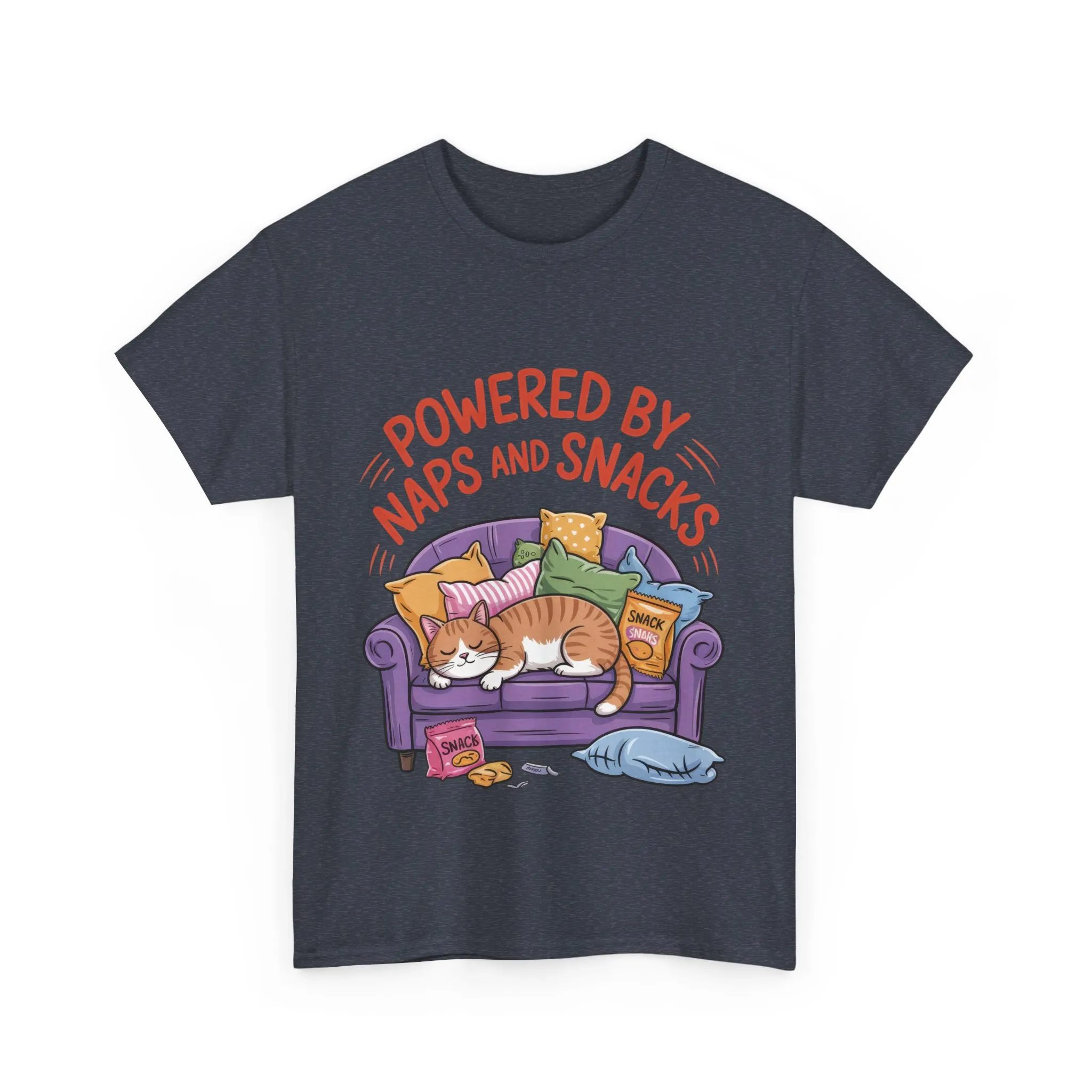Powered by Naps and Snacks Cat T-Shirt, Funny Lazy Cat Lover Womens Tee, Cute Humor Shirt, Cozy Gift for Her, Cozy Cat Lover T-Shirt - Image 34