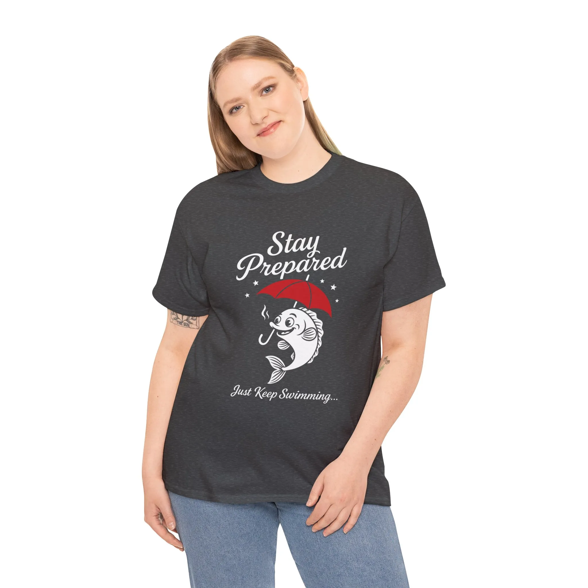 Stay Prepared Fish Shirt for Women - Just Keep Swimming Funny Nautical Tee - Positive Fishing Gift, Outdoor Adventure Apparel - Image 9