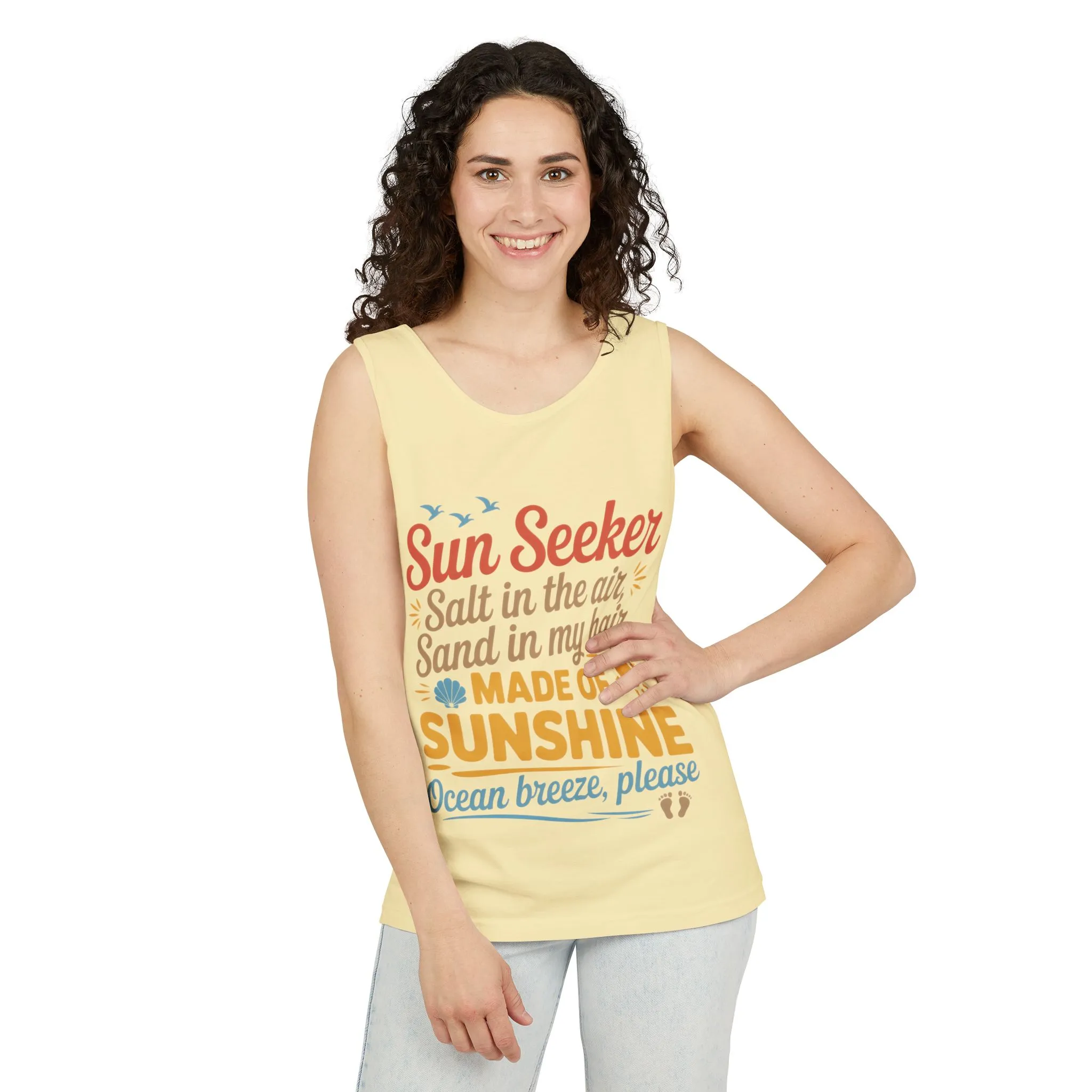 Sun Seeker Summer Quote Tank Top, Made of Sunshine Beach Vibes Tee, Ocean Breeze Please Tank Top for Women, Salt in the Air Sand Top - Image 9