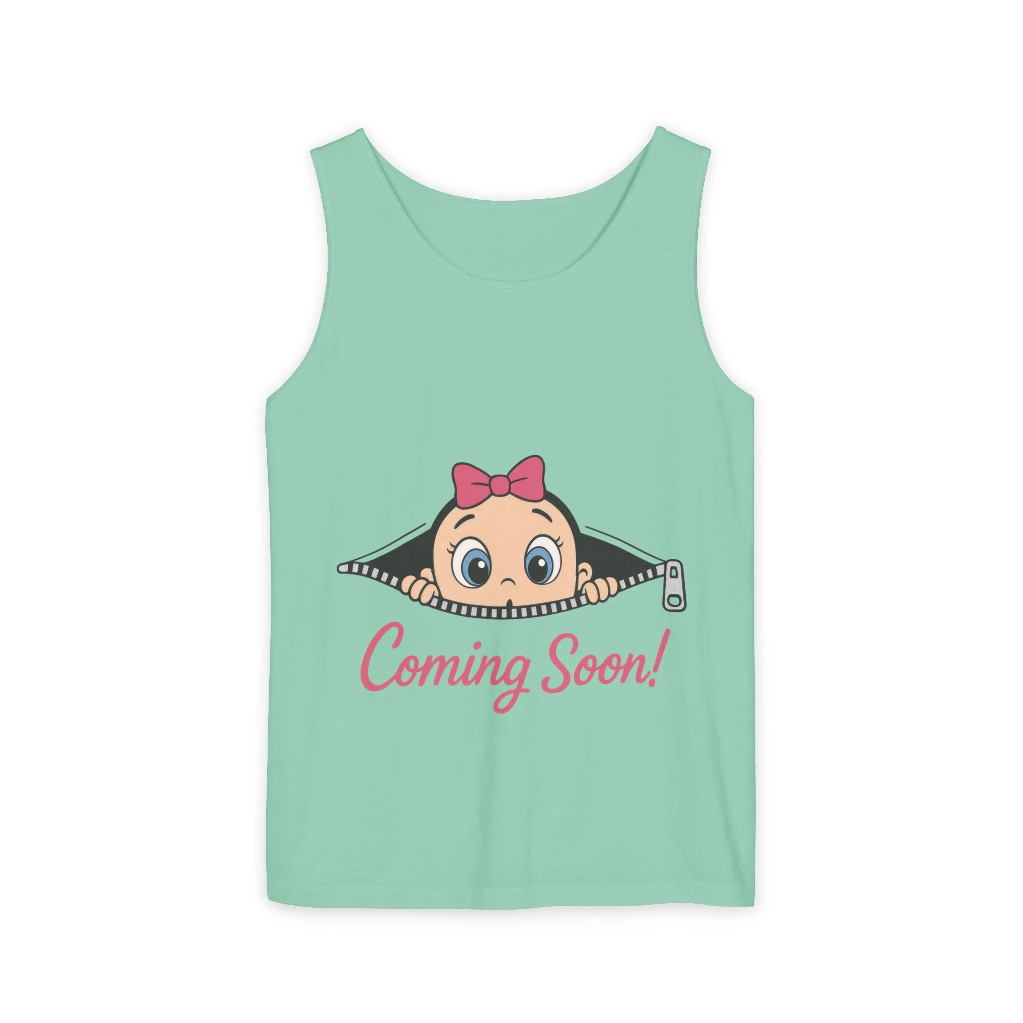 Coming Soon Maternity Tank Top, Cute Baby Girl Pregnancy Announcement Shirt, Expecting Mom Gift, Gender Reveal Tank, Baby Shower Gift - Image 9