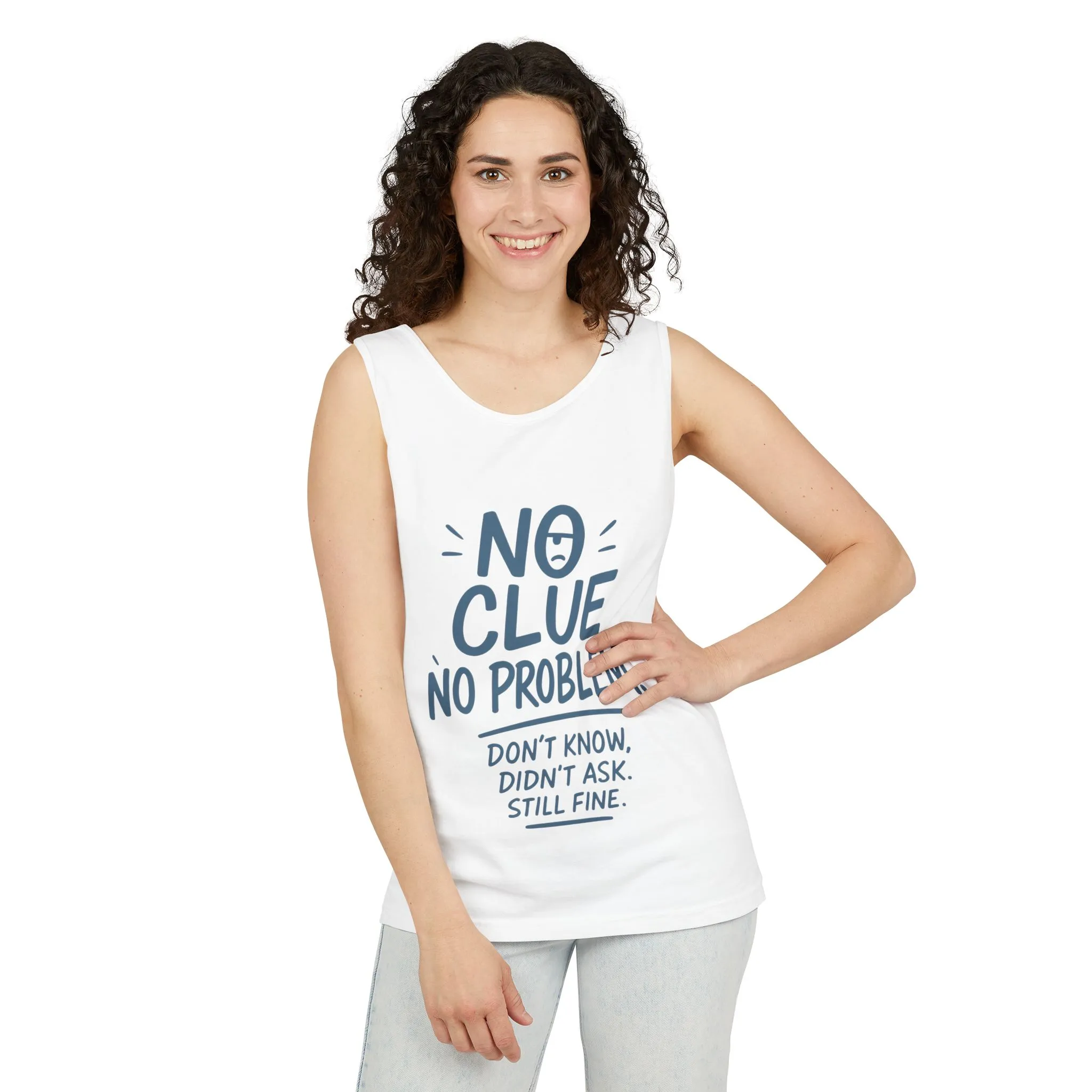 Funny No ClueWomens Tank Top, No Problem Quote Shirt, Dont Know Didnt Ask Graphic Tee, Gift for Her, Humorous Tee, Workout Sleeveless Shirt - Image 4