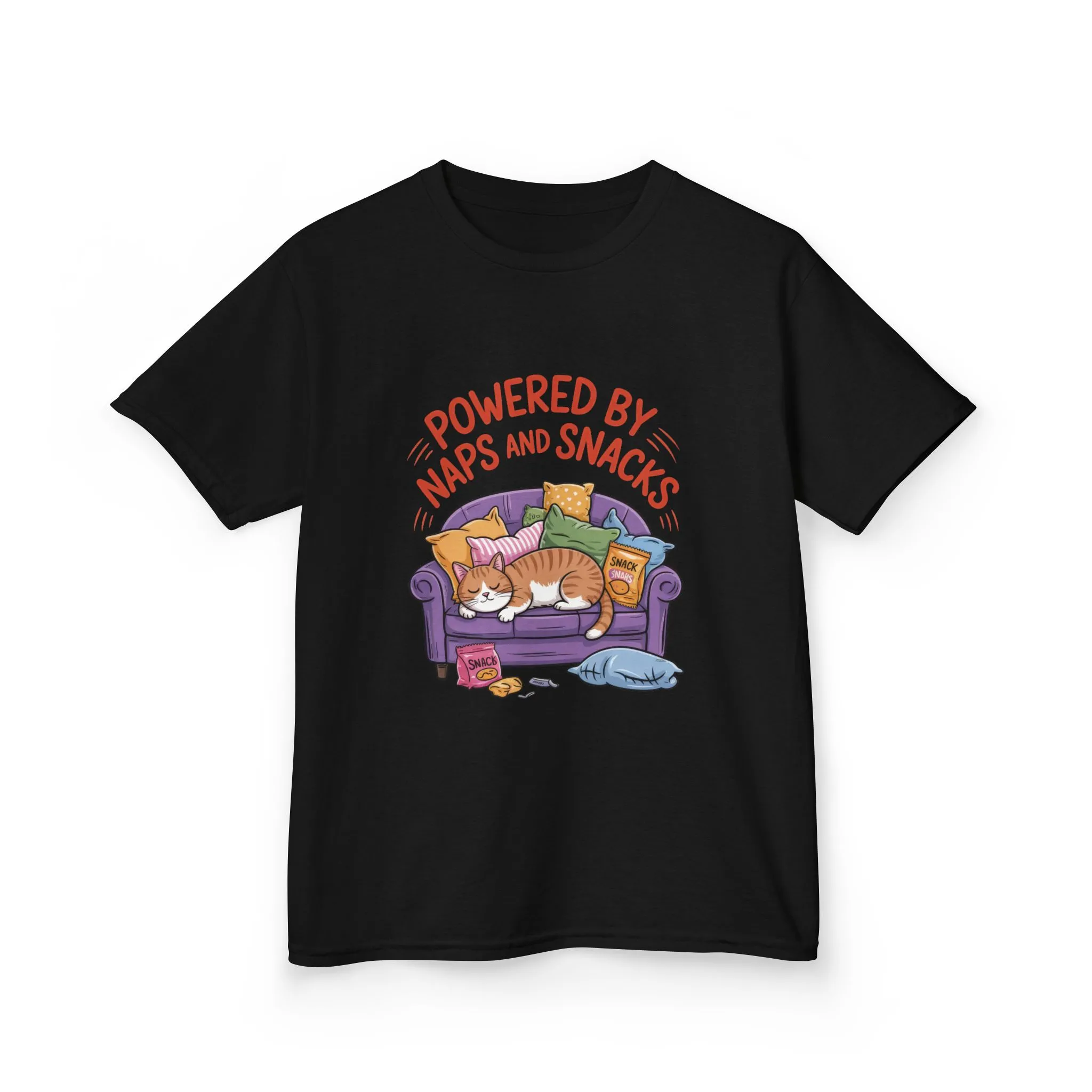 Kids Powered by Naps and Snacks Tee, Funny Kids T-Shirt, Cat Lover Gift, Birthday Present, Cute Cotton Tee, Everyday Wear - Image 7