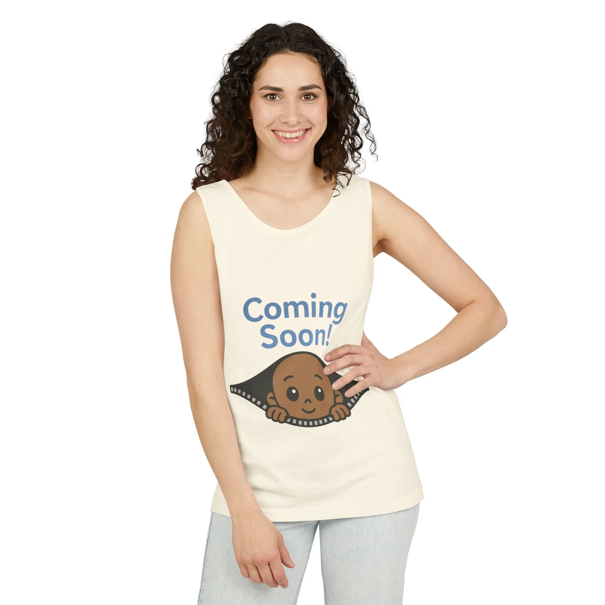 Coming Soon Maternity Tank Top, Cute Baby Boy Pregnancy Announcement Tee, Funny Expecting Mom Gift, Gender Reveal Tee, Baby Shower Top - Image 6