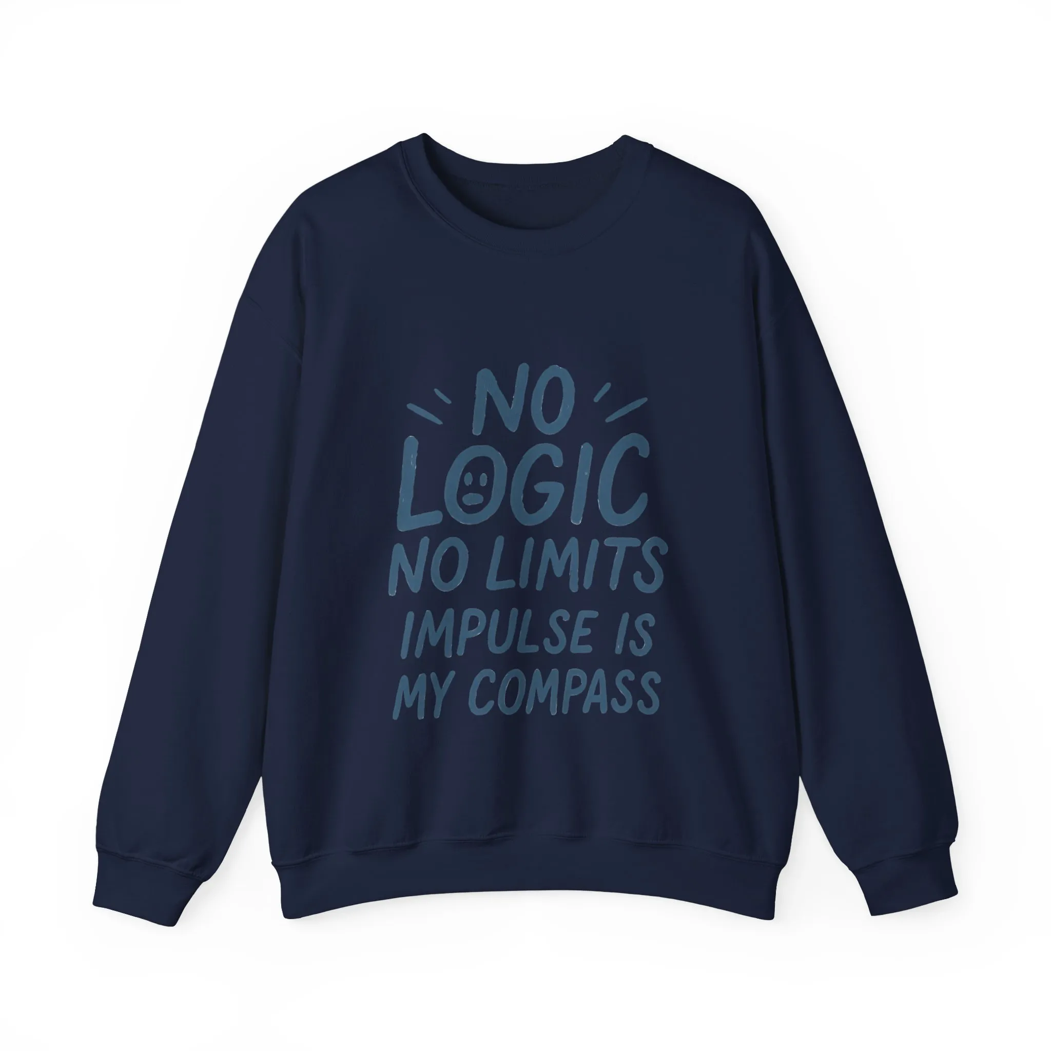 Mens Motivational Crewneck Sweatshirt,No Logic No Limits Quote, Casual Wear for Creatives, Cozy Relaxed Fit Pullover - Image 22