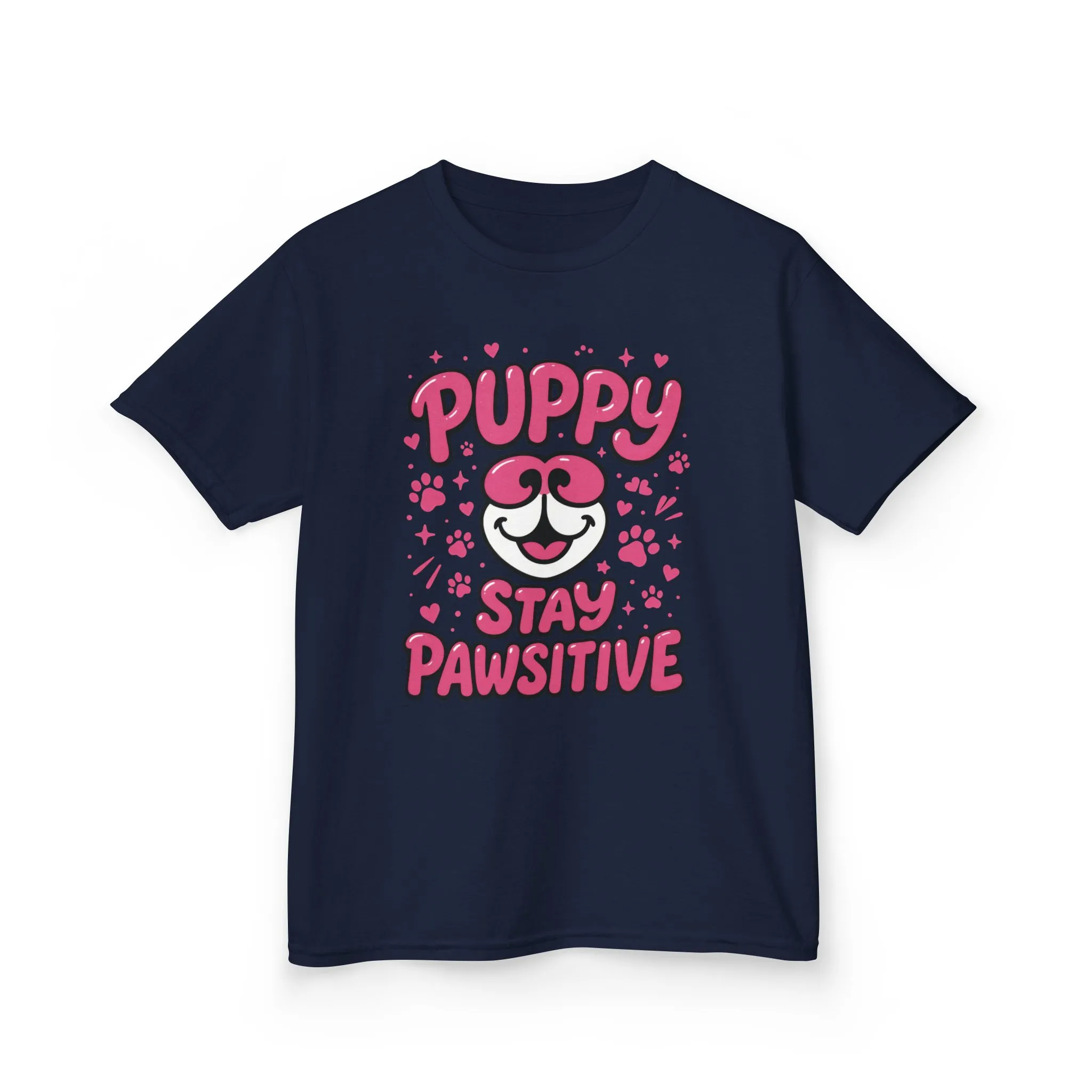 Puppy Stay Pawsitive Youth T-Shirt - Cute Positive Dog Shirt for Teens - Fun Puppy Paw Graphic Kids Tee, Kids Gift, Pet Lover Shirt - Image 2