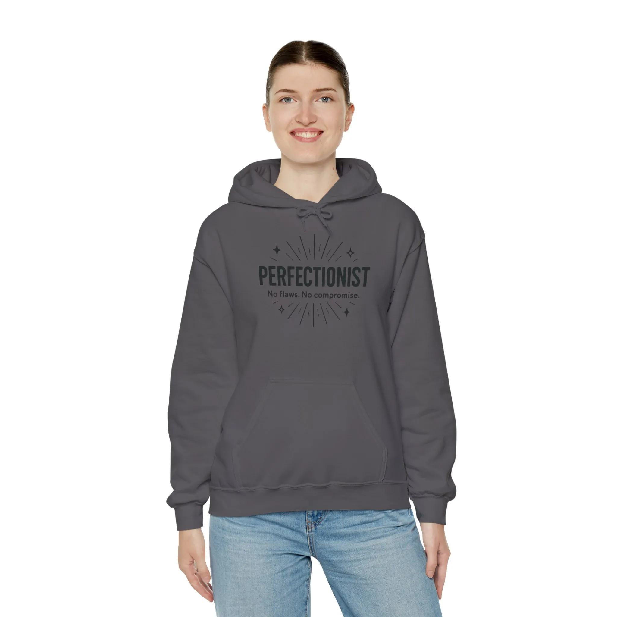 Womens Perfectionist Hoodie, Minimalist No Flaws Sweatshirt, Empowered Clean Look Pullover, Gift for Organized Women - Image 36